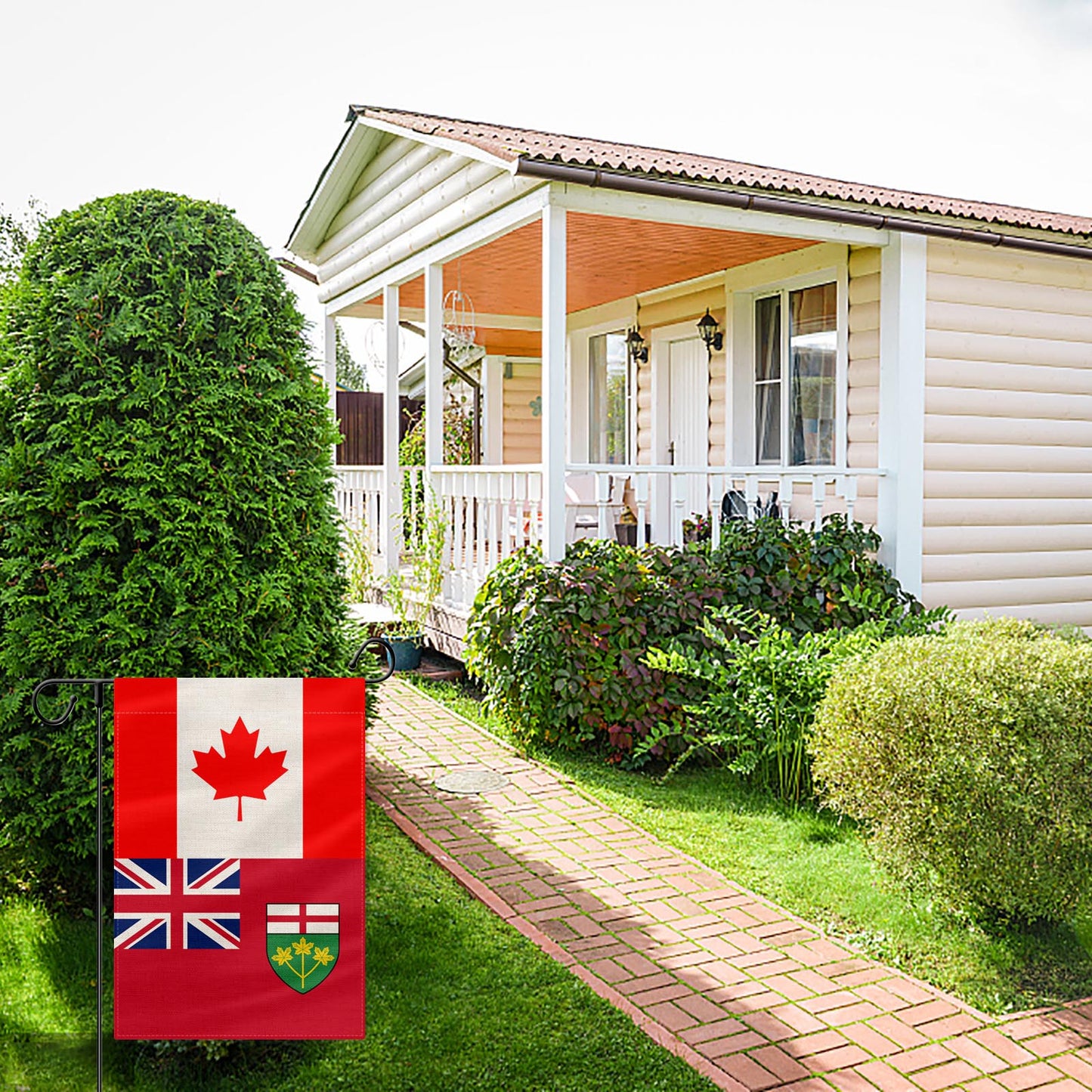 PTEROSAUR Canada and Ontario Garden Flag, 12x18 inch