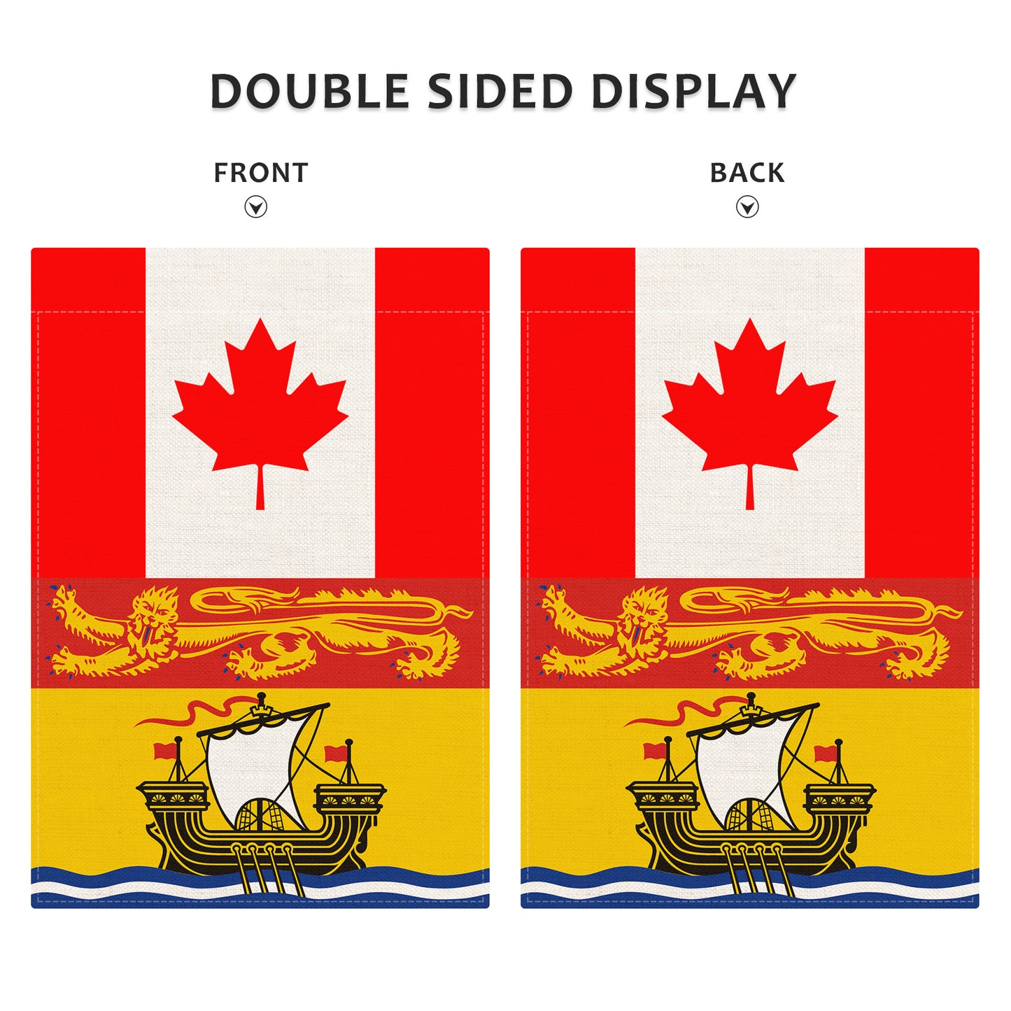 PTEROSAUR Canada and New Brunswick Garden Flag, 12.5x18 inch