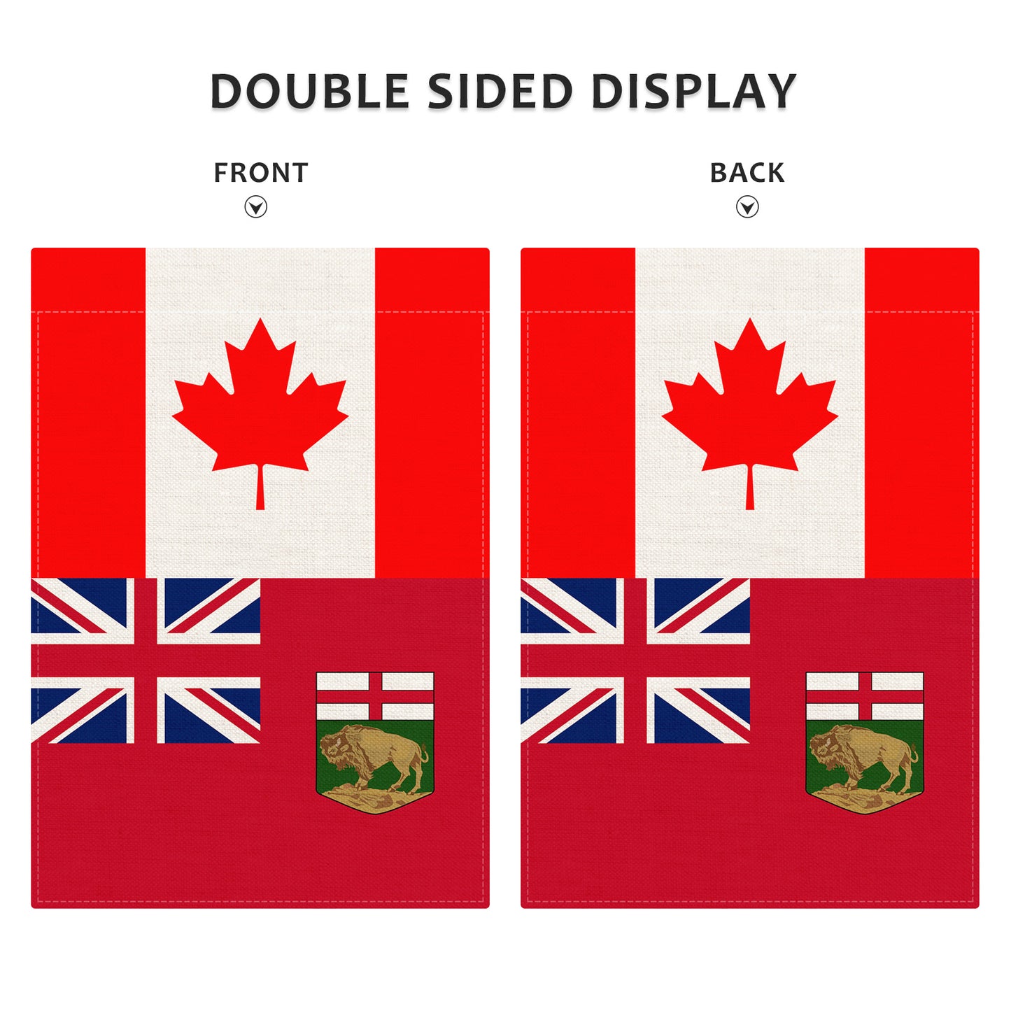 PTEROSAUR Canada and Manitoba Garden Flag, 12x18 inch