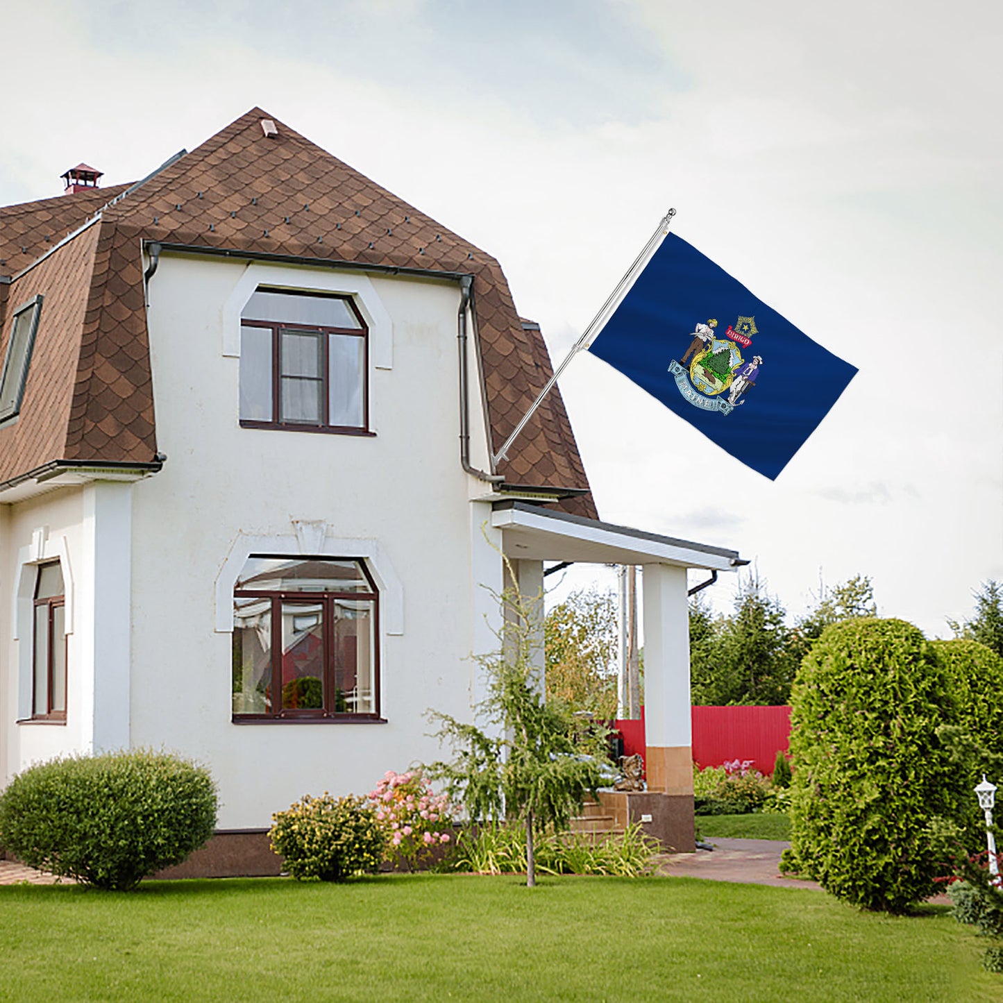 PTEROSAUR USA Maine Flag, US American Maine State Flag with Brass Grommets for Outdoor and Indoor Decoration Banner