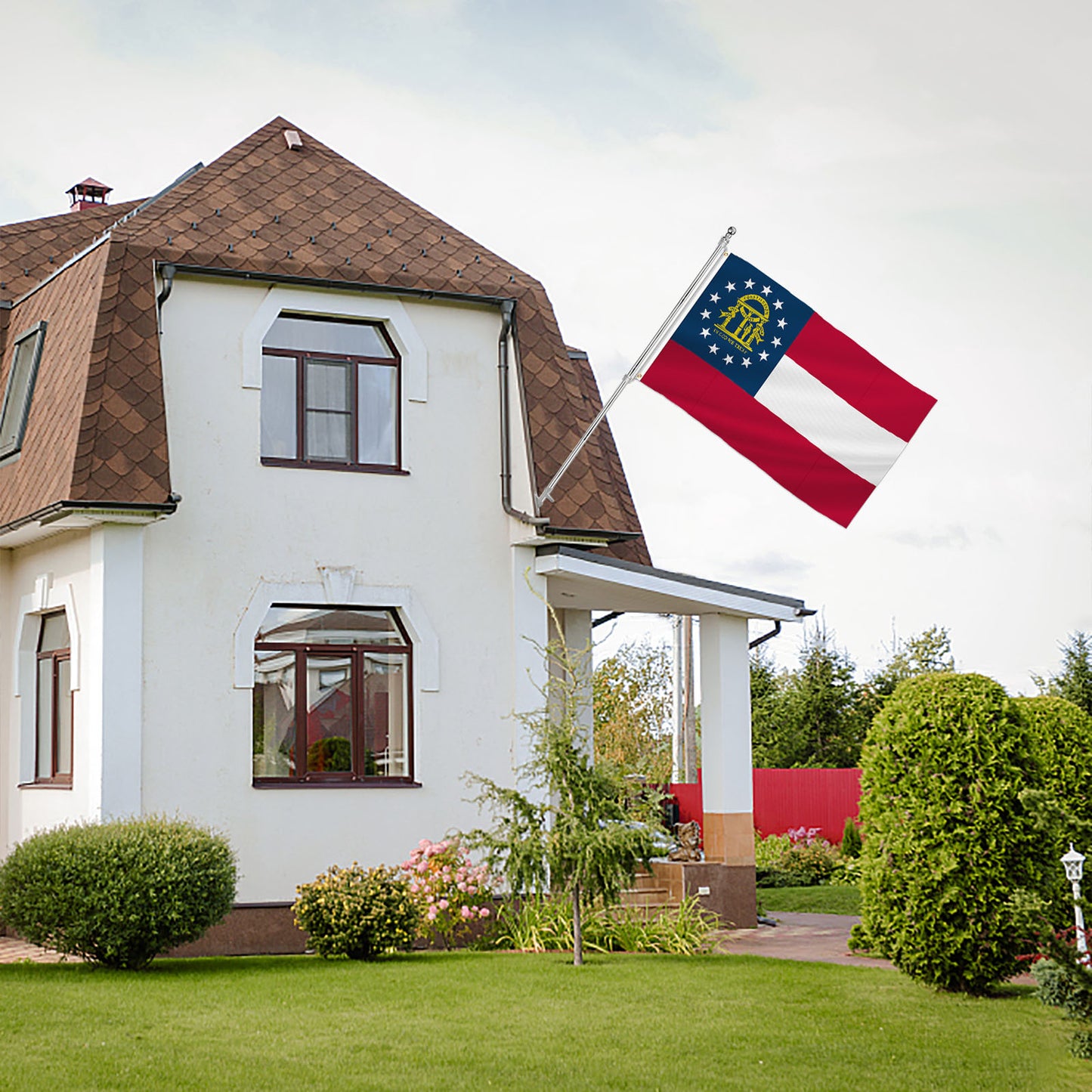 PTEROSAUR USA Georgia Flag, US American GA Georgia State Flag with Brass Grommets for Outdoor and Indoor Decoration Banner