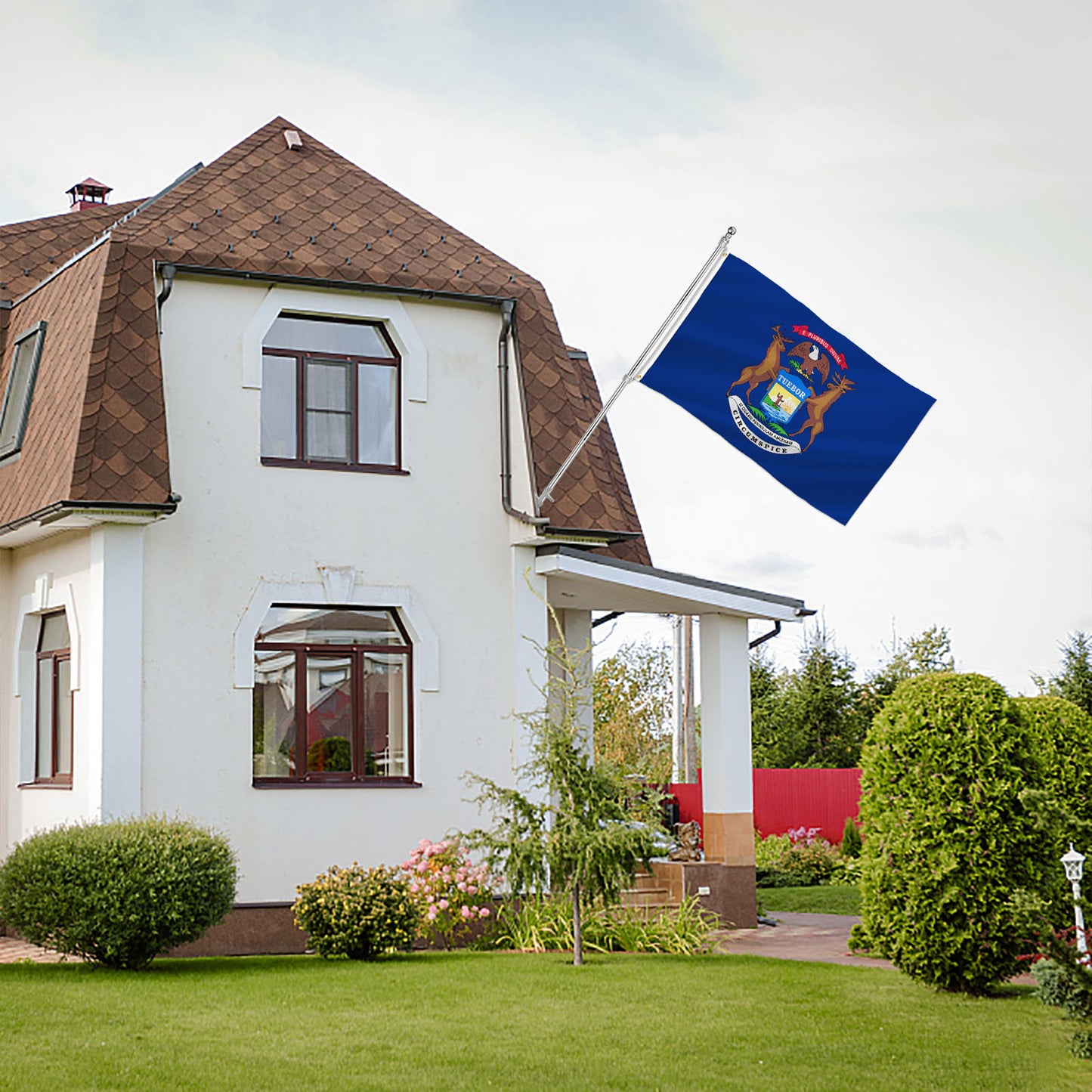 PTEROSAUR USA Michigan Flag, US American Michigan State Flag with Brass Grommets for Outdoor and Indoor Decoration Banner