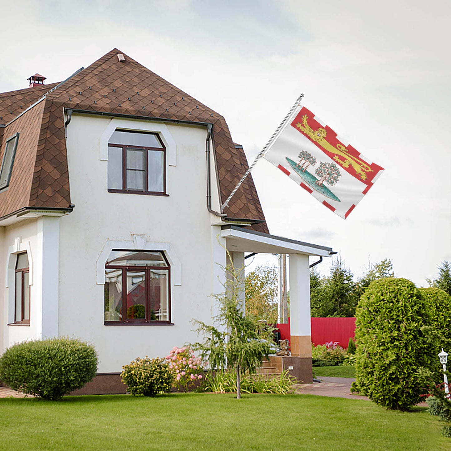 PTEROSAUR Canada Prince Edward Island Province Flag, CA Canadian Flag for Indoor and Outdoor Decoration Banner