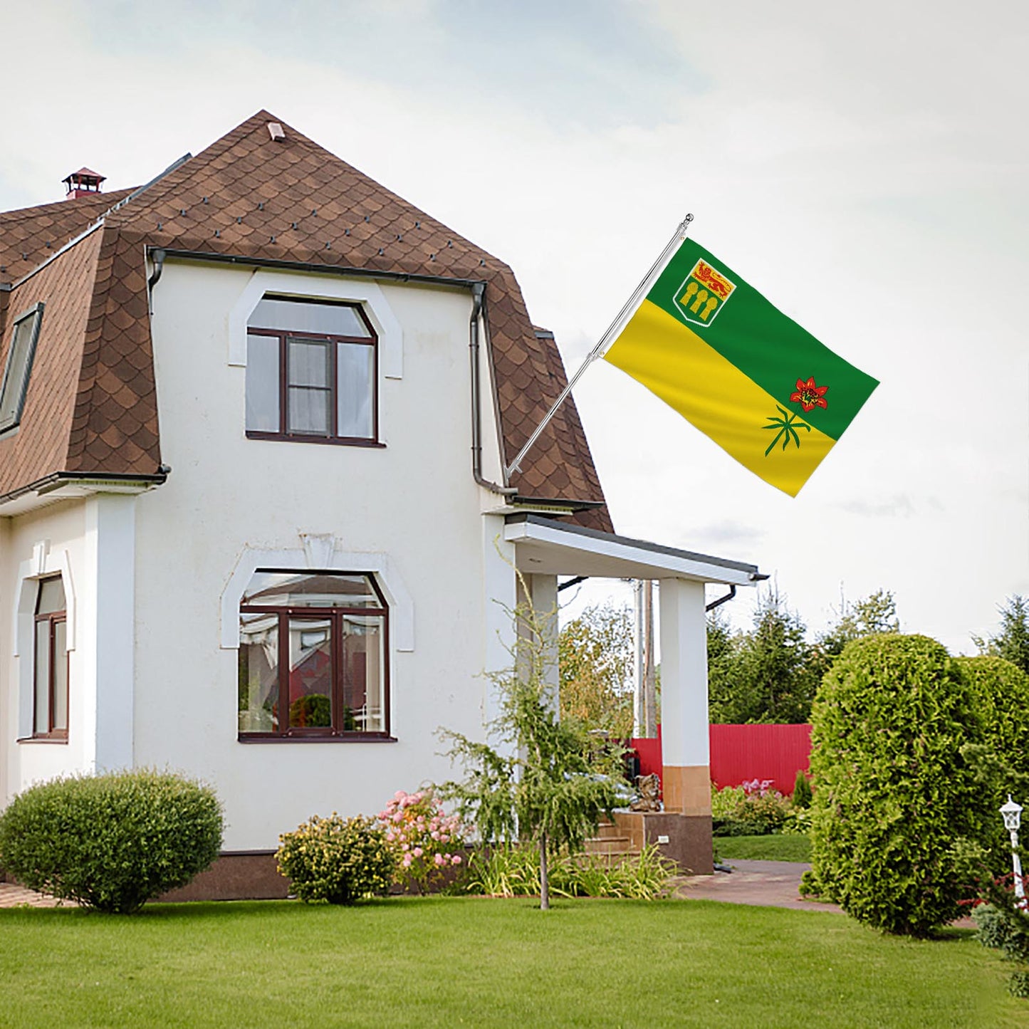 PTEROSAUR Canada Saskatchewan Province Flag, CA Canadian Saskatchewan Flag for Indoor Outdoor Decoration Banner