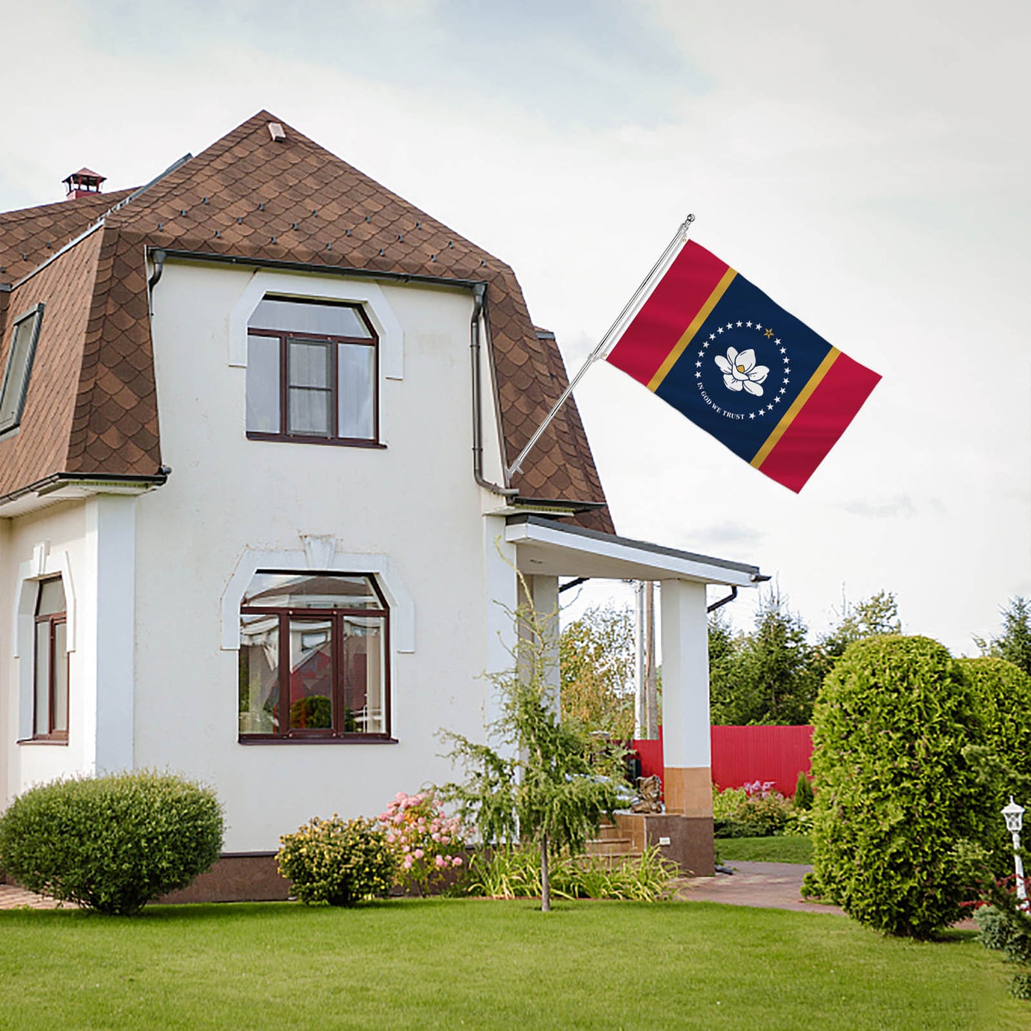 PTEROSAUR USA Mississippi Flag, US American Magnolia MS State Flag with Brass Grommets for Outdoor and Indoor Decoration Banner
