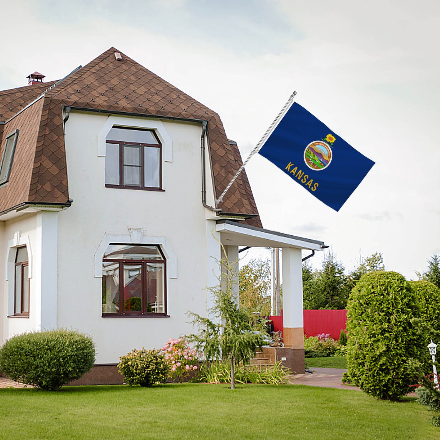 PTEROSAUR USA Kansas Flag, US American KS Kansan State Flag with Brass Grommets for Outdoor and Indoor Decoration Banner
