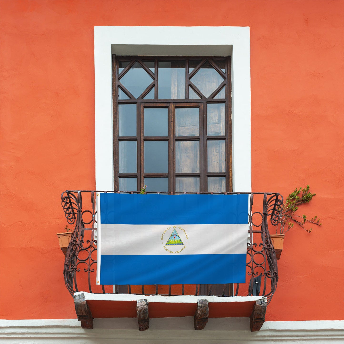 Nicaragua Flag 3x5 Ft, Nicaraguan National Flags, Vibrant Colors Fade Resistant Quality Polyester, Double Stitched with Brass Grommets