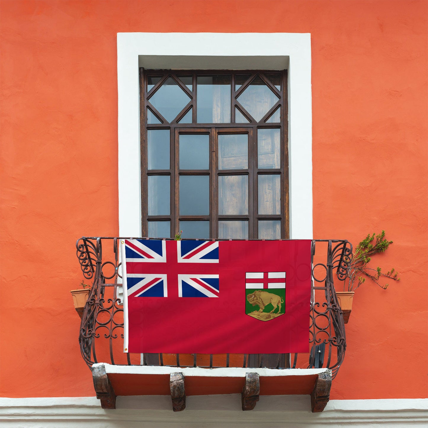PTEROSAUR Canada Manitoba Province Flag, CA Canadian Manitoba Flag with Brass Grommets for Indoor Outdoor Decoration Banner