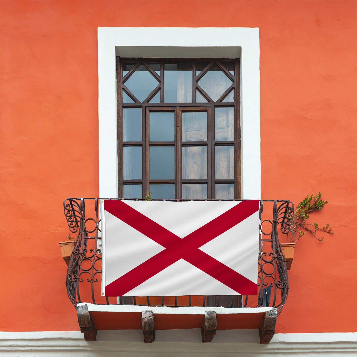 PTEROSAUR Alabama State Flag, US American Alabama Flag with Brass Grommets, Outdoor and Indoor Decoration Banner