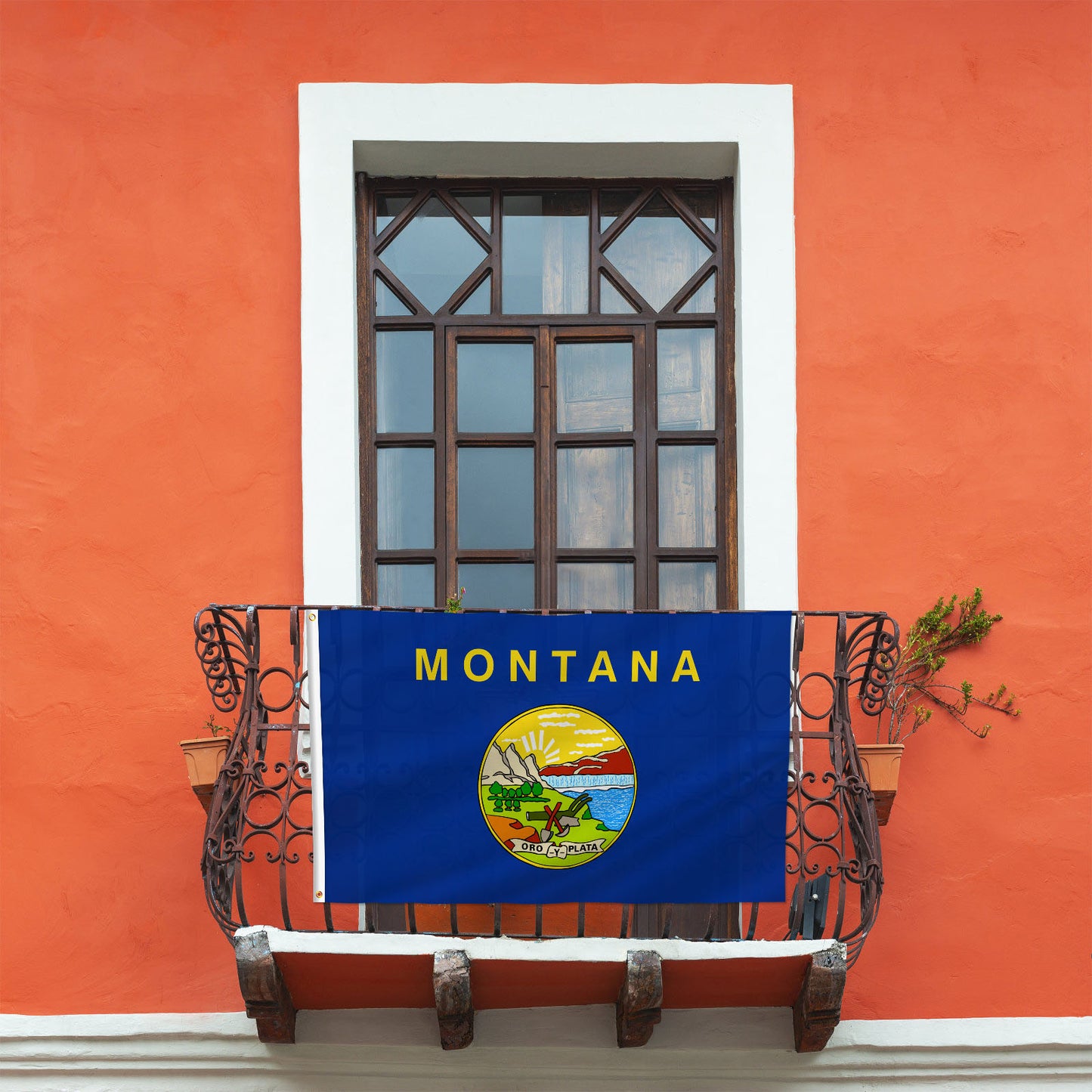 PTEROSAUR USA Montana Flag, US American MT Montana State Flag with Brass Grommets for Outdoor and Indoor Decoration Banner