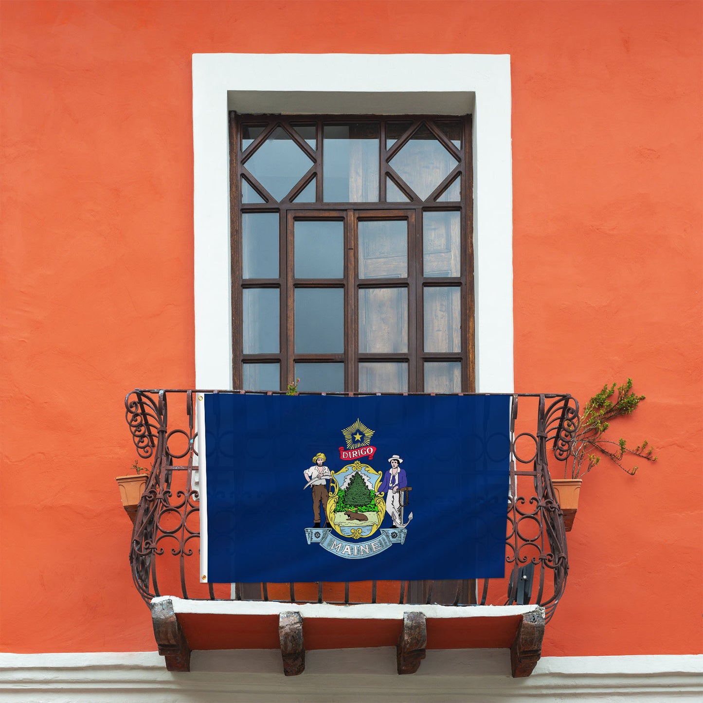 PTEROSAUR USA Maine Flag, US American Maine State Flag with Brass Grommets for Outdoor and Indoor Decoration Banner