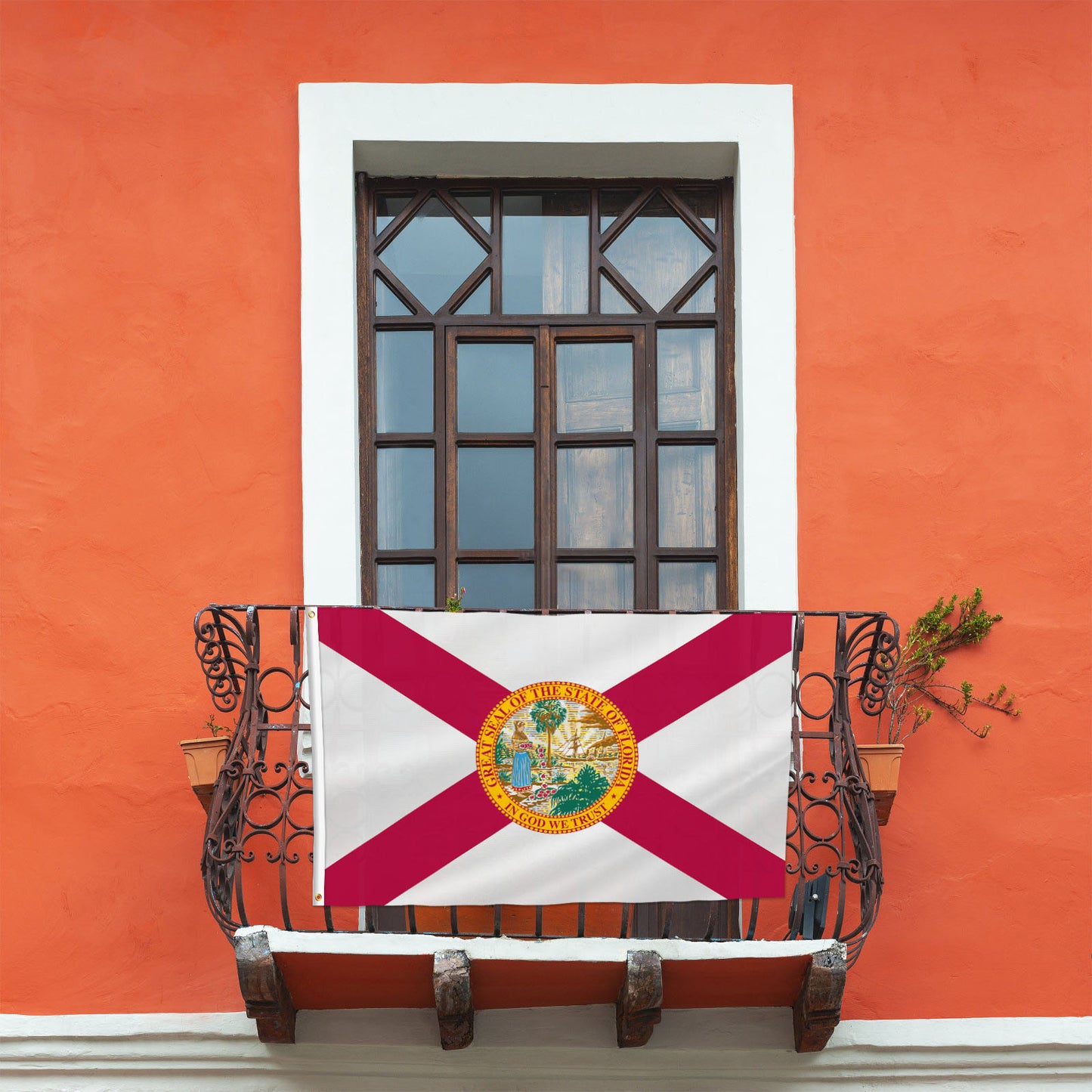 PTEROSAUR USA Florida Flag, US American Florida State Flag with Brass Grommets for Outdoor and Indoor Decoration Banner