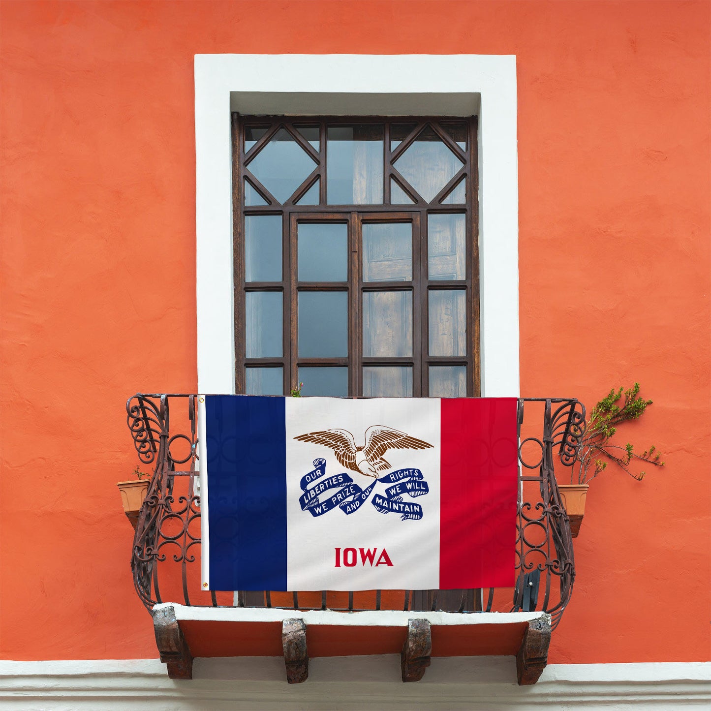 PTEROSAUR USA Iowa Flag, US American IA Iowa State Flag with Brass Grommets for Outdoor and Indoor Decoration Banner