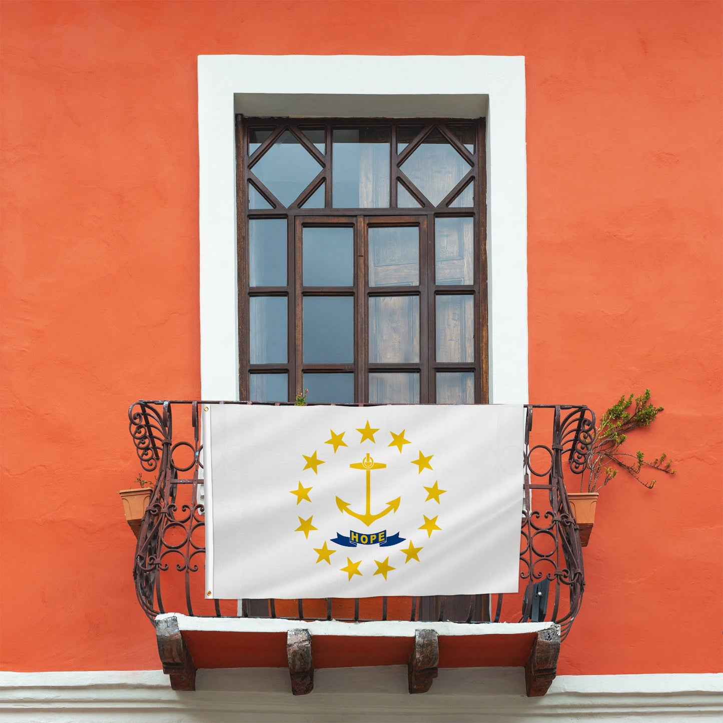 PTEROSAUR USA Rhode Island Flag, US American RI Rhode Island State Flag with Brass Grommets for Outdoor Indoor Decoration Banner
