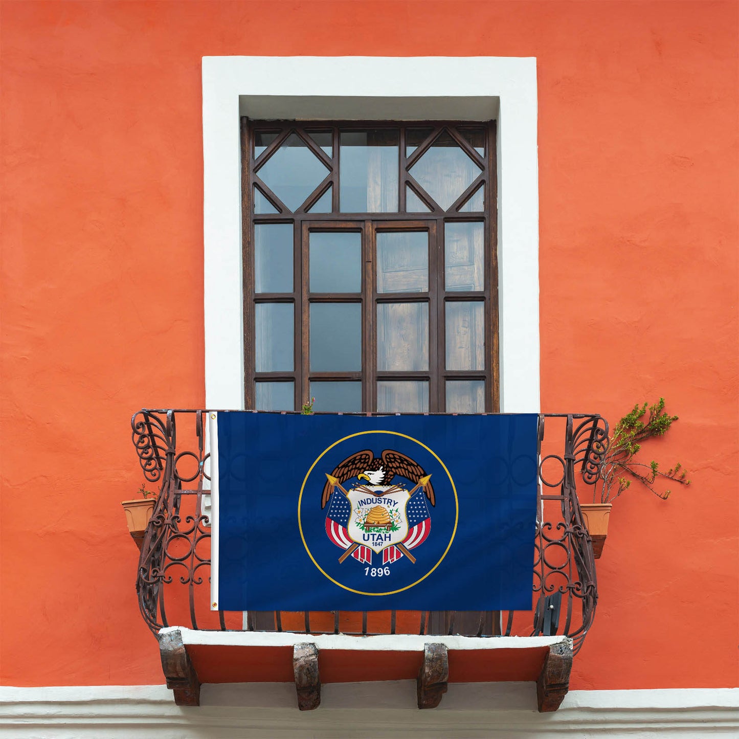 PTEROSAUR USA Utah Flag, US American UT Utah State Flag with Brass Grommets for Outdoor and Indoor Decoration Banner