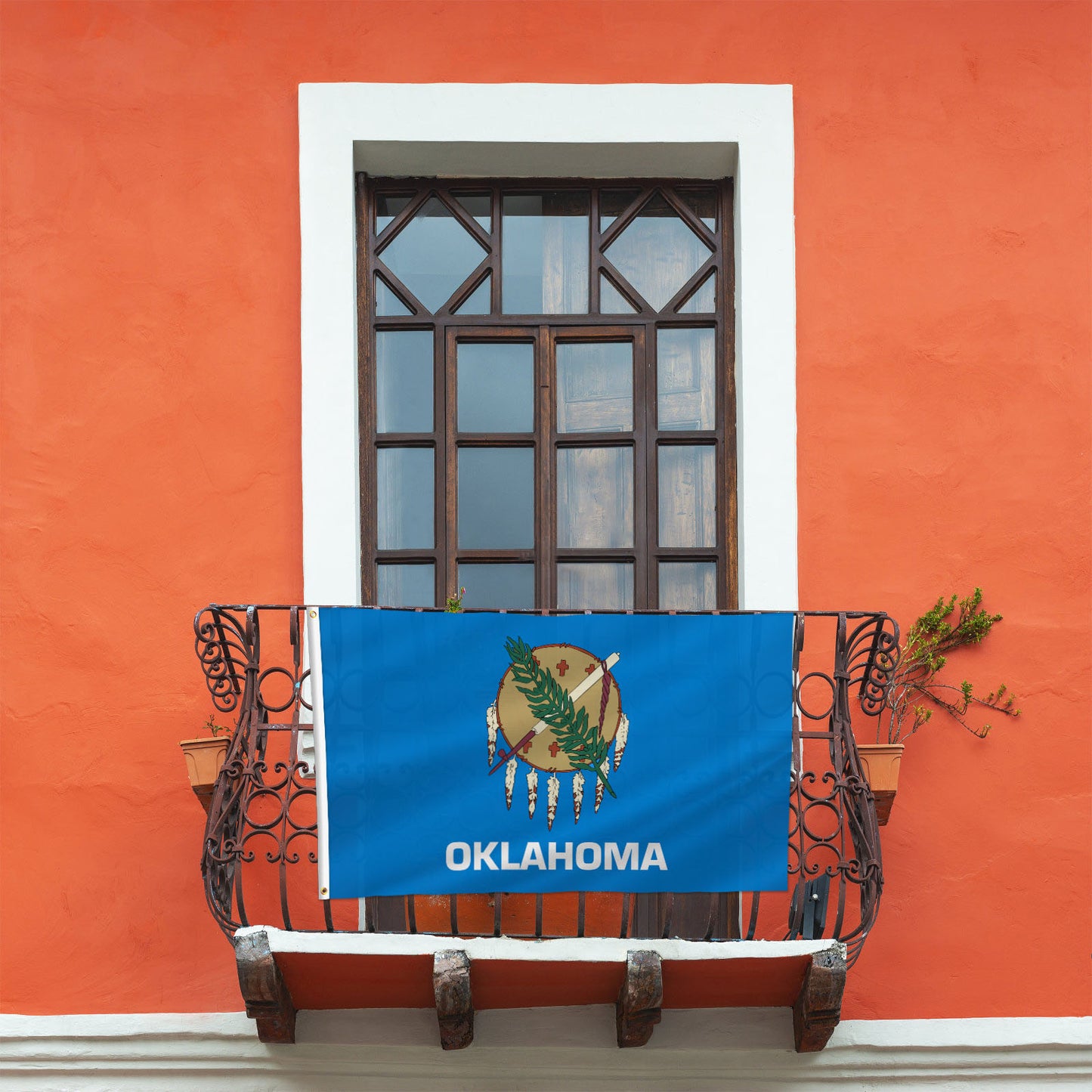 PTEROSAUR USA Oklahoma Flag, US American OK Oklahoman State Flag with Brass Grommets for Outdoor and Indoor Decoration Banner