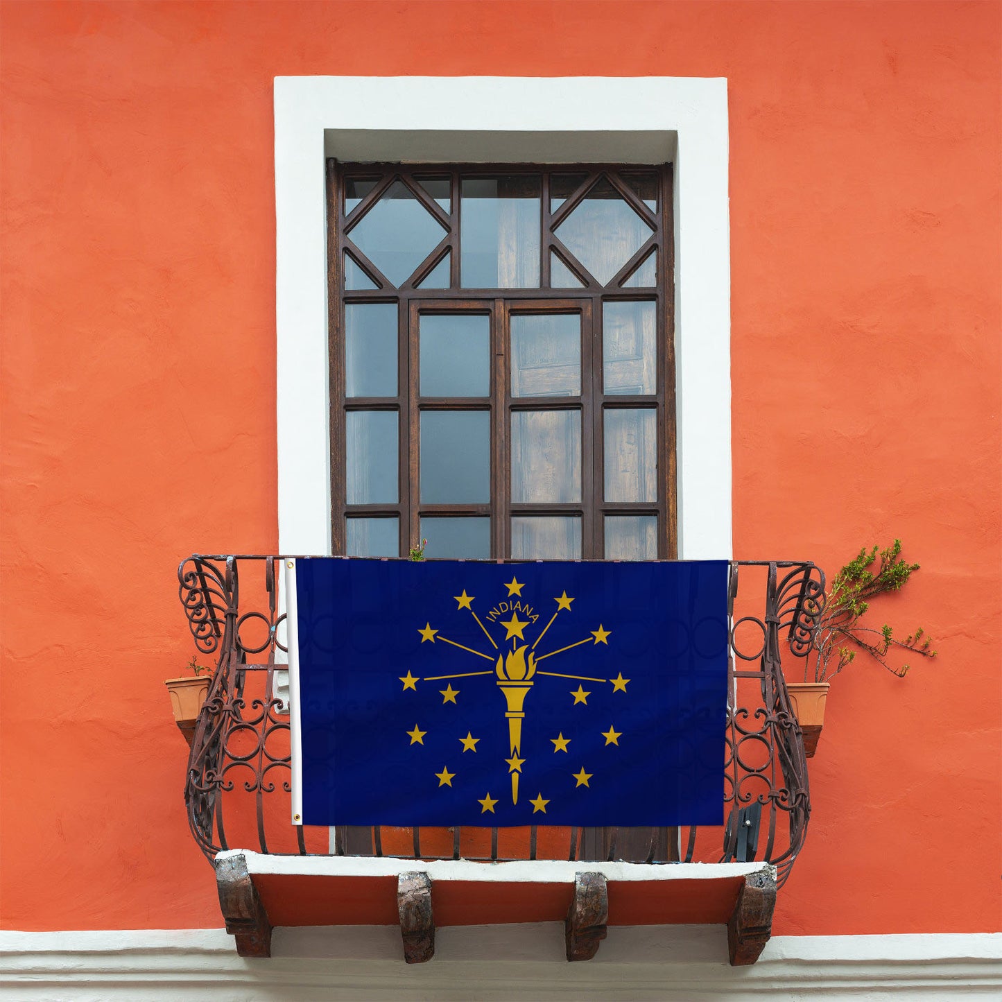 PTEROSAUR USA Indiana Flag, US American IN Indiana State Flag with Brass Grommets for Outdoor and Indoor Decoration Banner