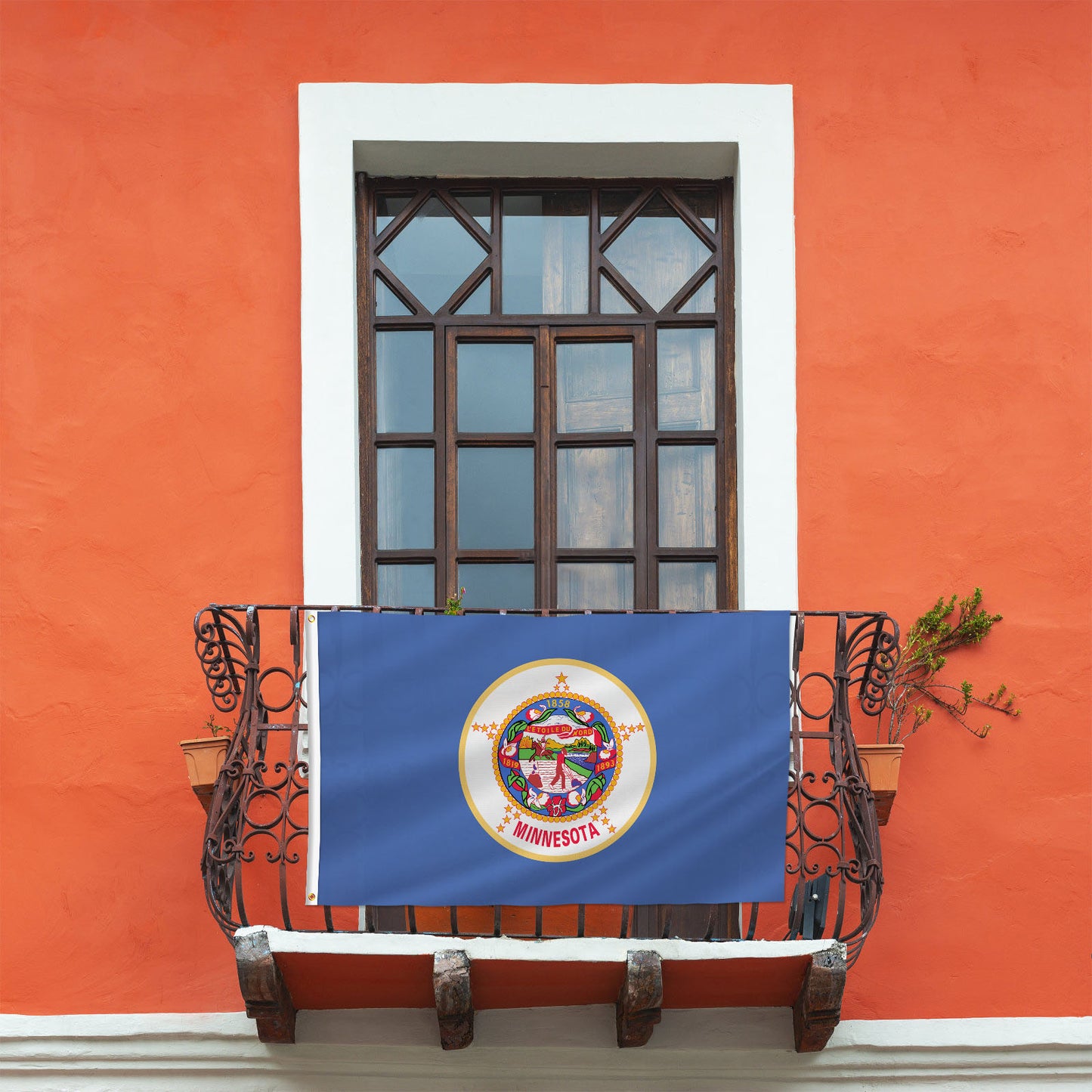 PTEROSAUR USA Minnesota Flag, US American MN Minnesotan State Flag with Brass Grommets for Outdoor and Indoor Decoration Banner