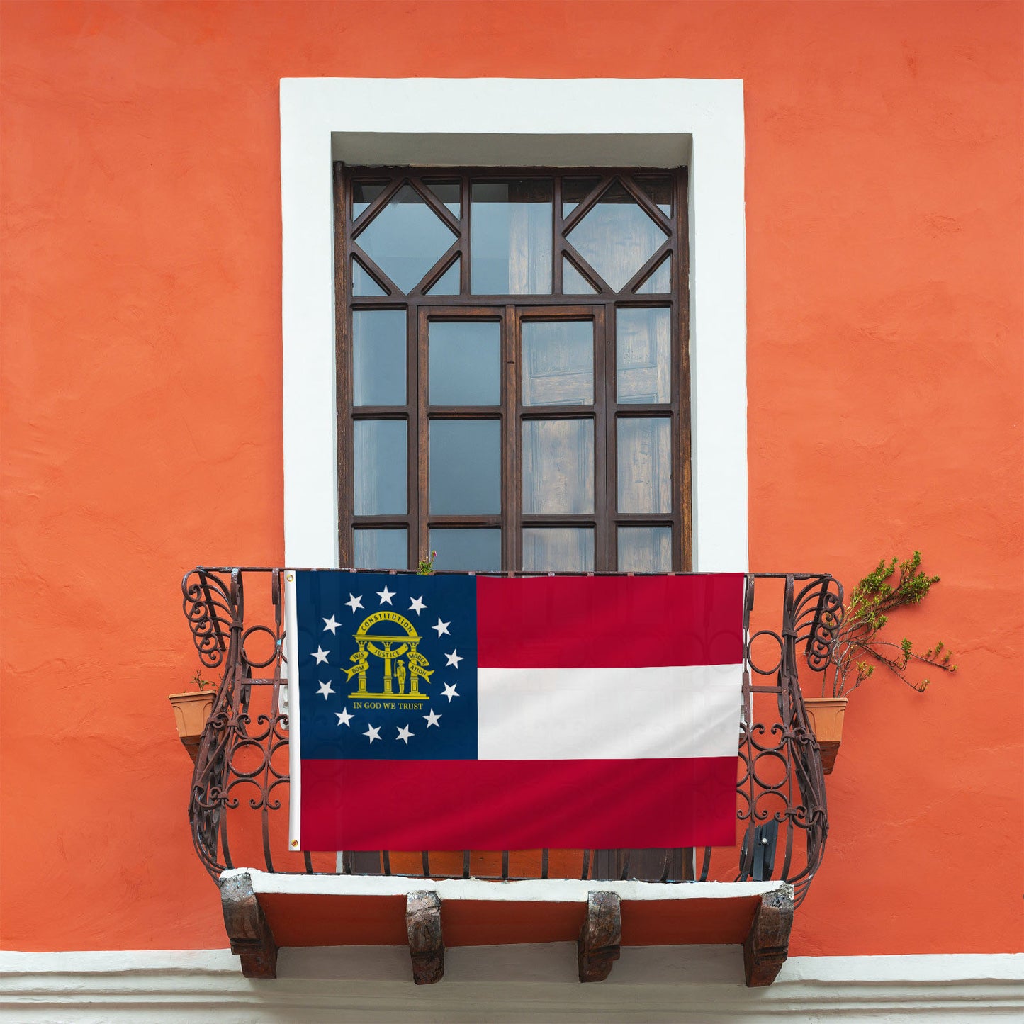 PTEROSAUR USA Georgia Flag, US American GA Georgia State Flag with Brass Grommets for Outdoor and Indoor Decoration Banner