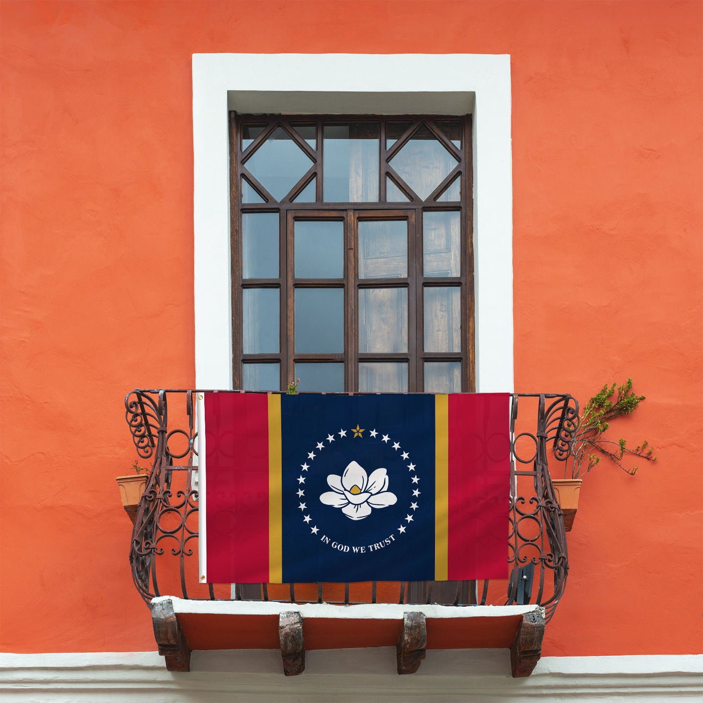 PTEROSAUR USA Mississippi Flag, US American Magnolia MS State Flag with Brass Grommets for Outdoor and Indoor Decoration Banner