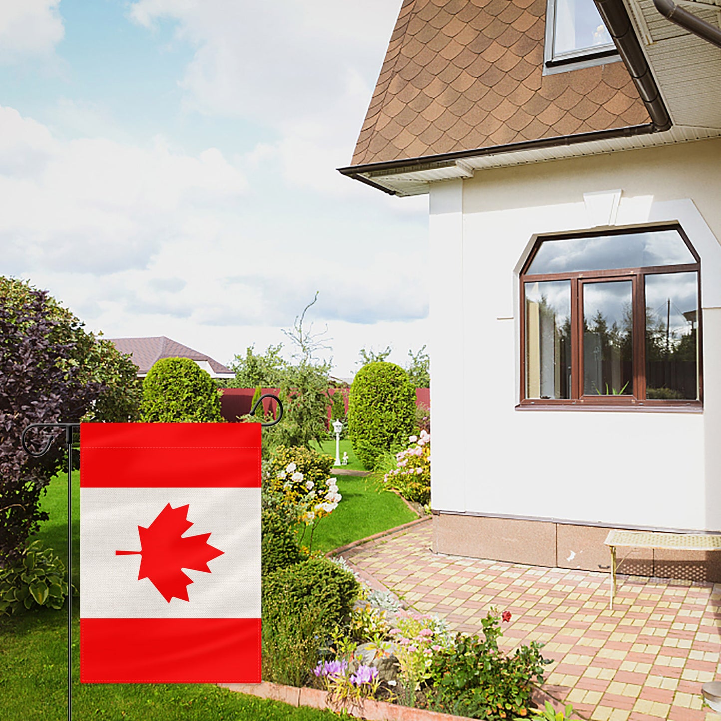PTEROSAUR Canada Garden Flag, 12.5x18 inch Double Sided Canadian Small Flag, for House Yard Lawn Outdoor Decoration Banner
