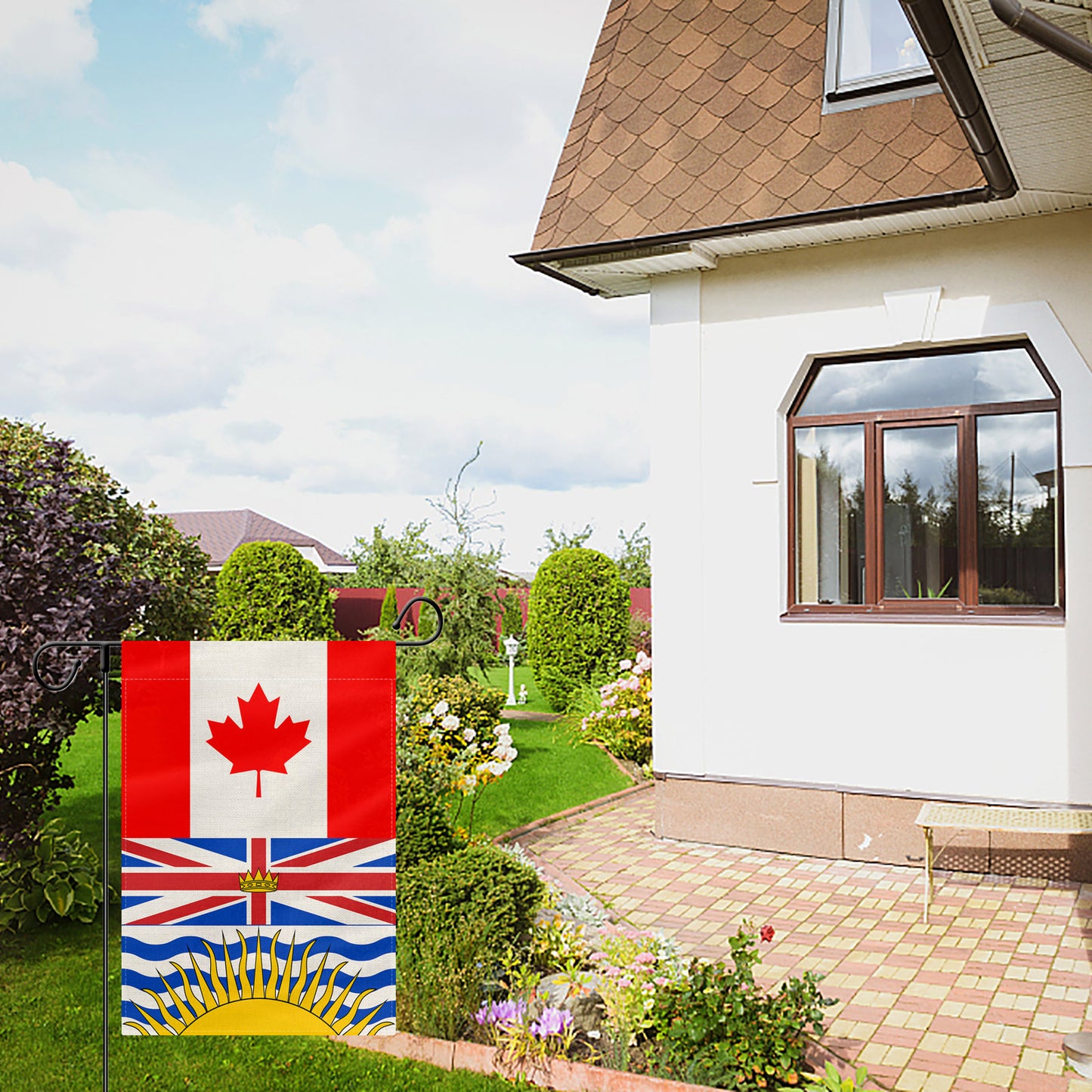 PTEROSAUR Canada and British Columbia Garden Flag, 12x18 inch