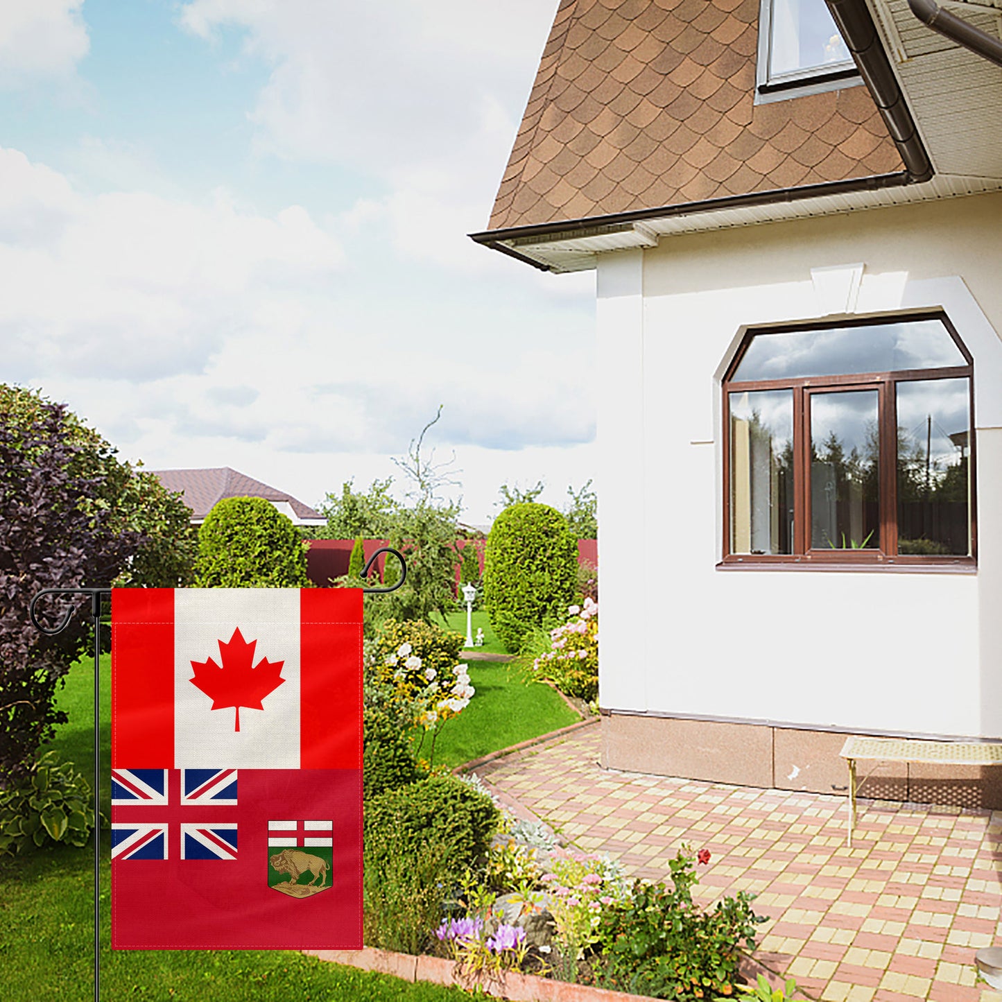 PTEROSAUR Canada and Manitoba Garden Flag, 12x18 inch