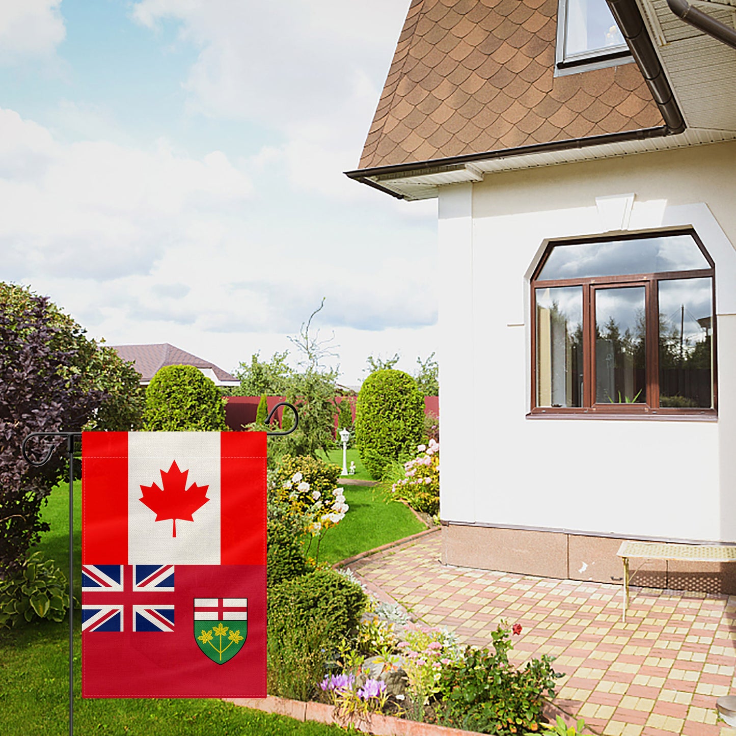 PTEROSAUR Canada and Ontario Garden Flag, 12x18 inch