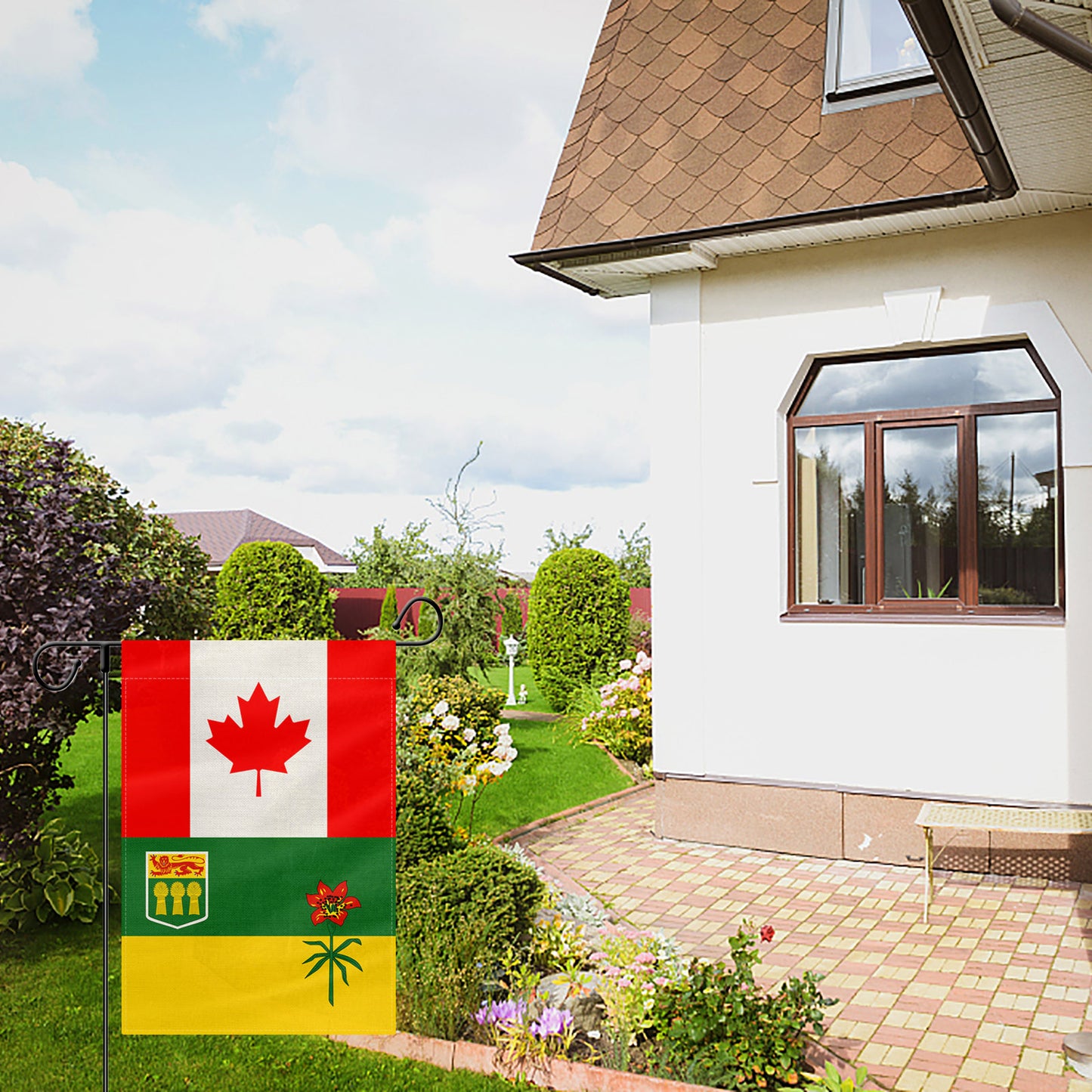 PTEROSAUR Canada and Saskatchewan Garden Flag, 12x18 inch