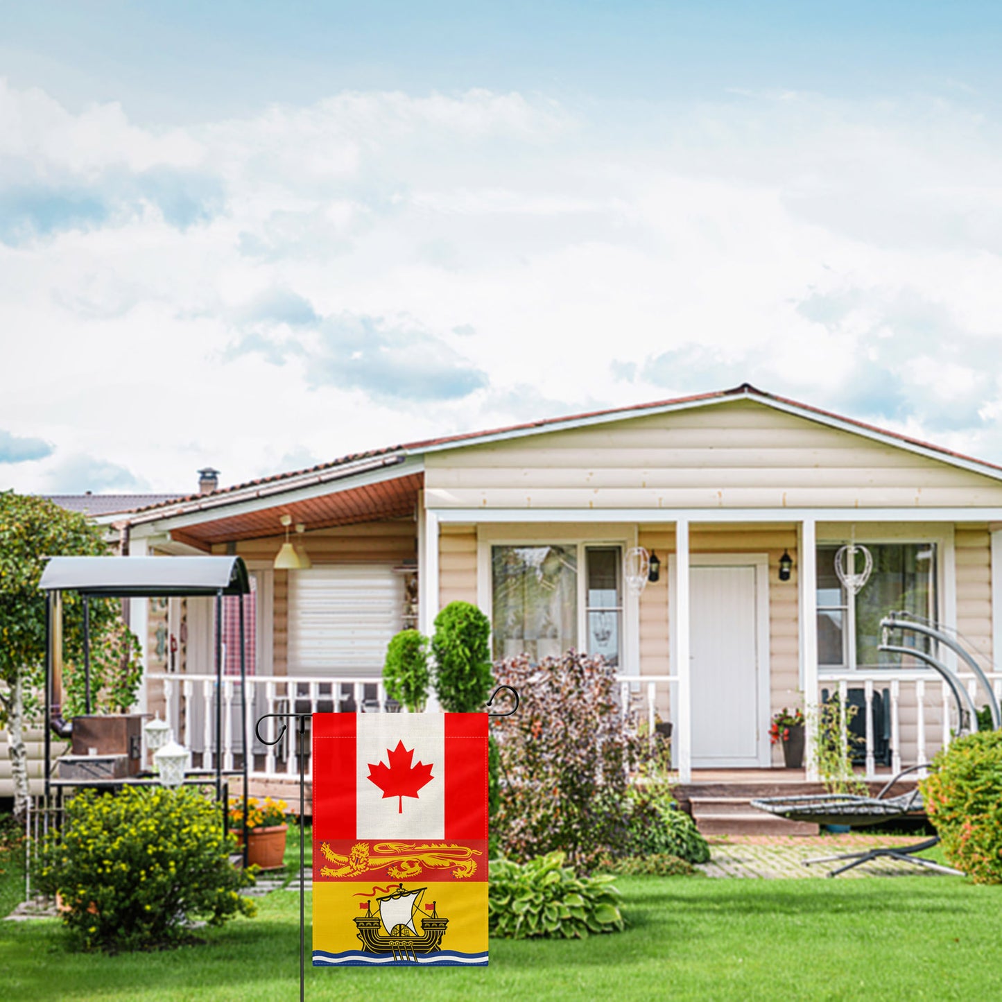 PTEROSAUR Canada and New Brunswick Garden Flag, 12.5x18 inch