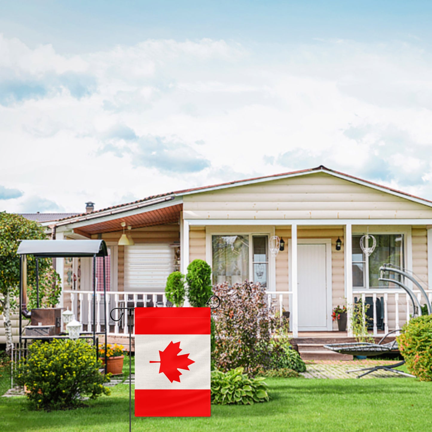 PTEROSAUR Canada Garden Flag, 12.5x18 inch Double Sided Canadian Small Flag, for House Yard Lawn Outdoor Decoration Banner