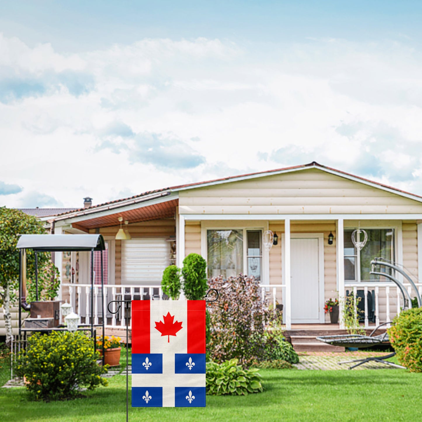 PTEROSAUR Canada and Quebec Garden Flag, 12x18 inch