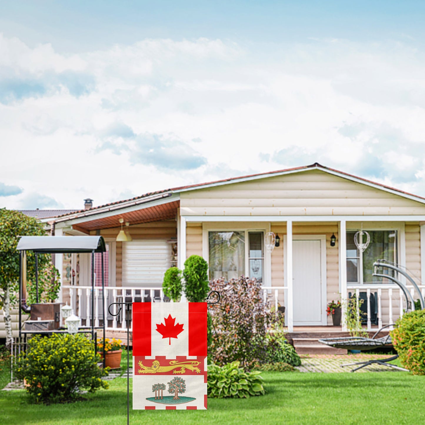 PTEROSAUR Canada and Prince Edward Island Garden Flag, 12x18 inch
