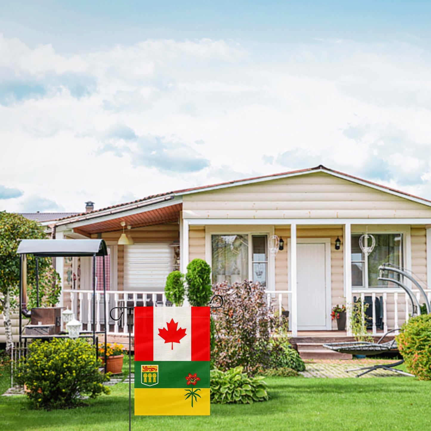 PTEROSAUR Canada and Saskatchewan Garden Flag, 12x18 inch