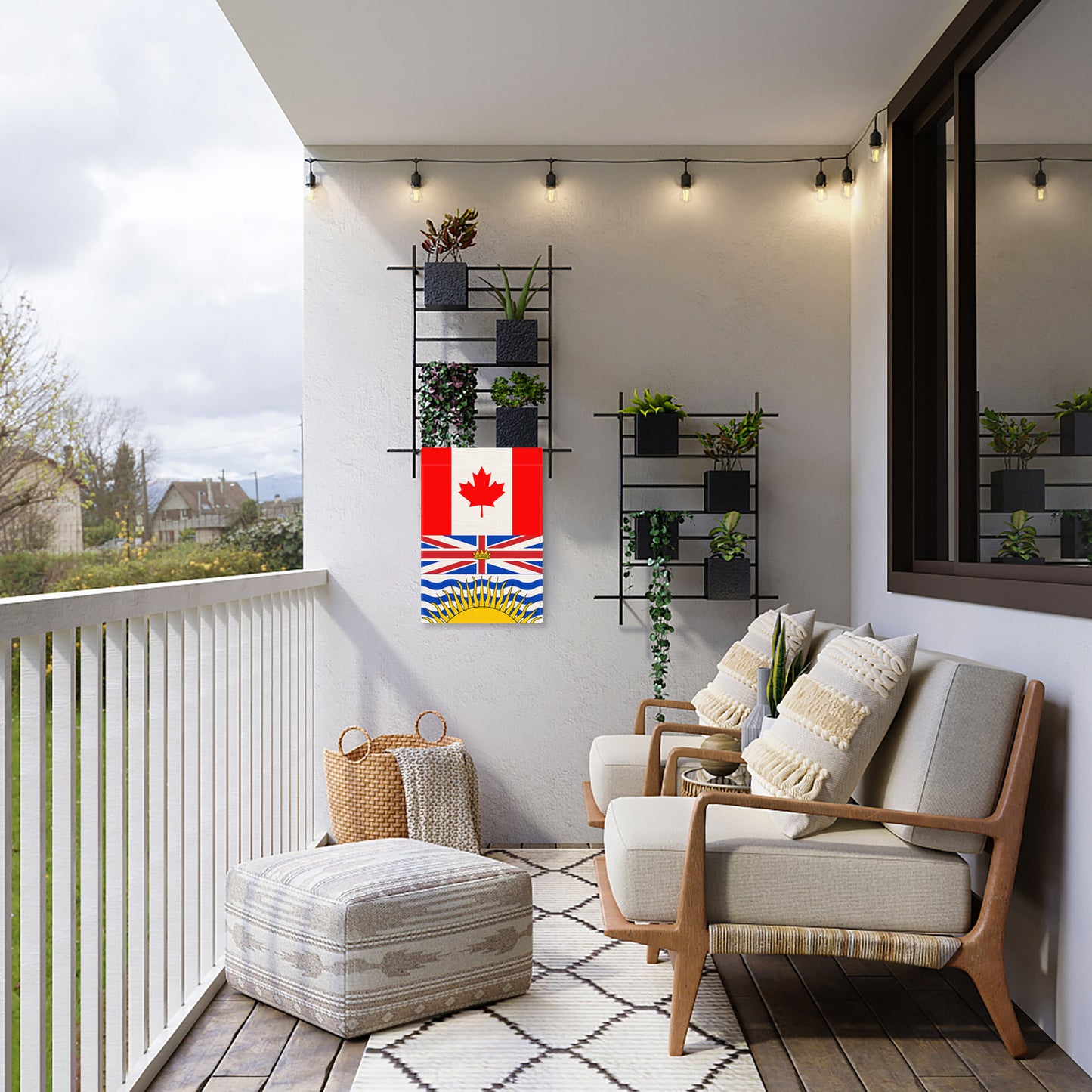 PTEROSAUR Canada and British Columbia Garden Flag, 12x18 inch