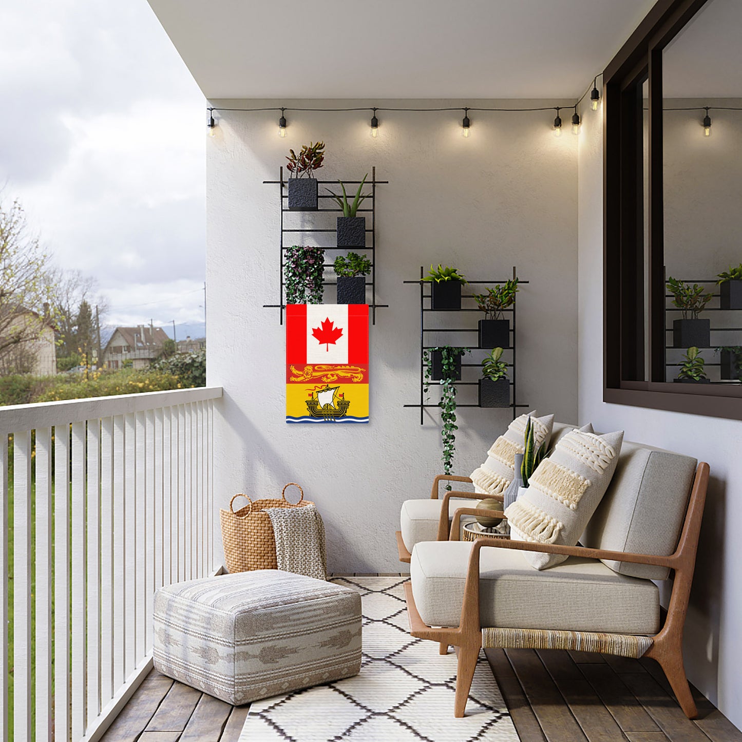 PTEROSAUR Canada and New Brunswick Garden Flag, 12.5x18 inch