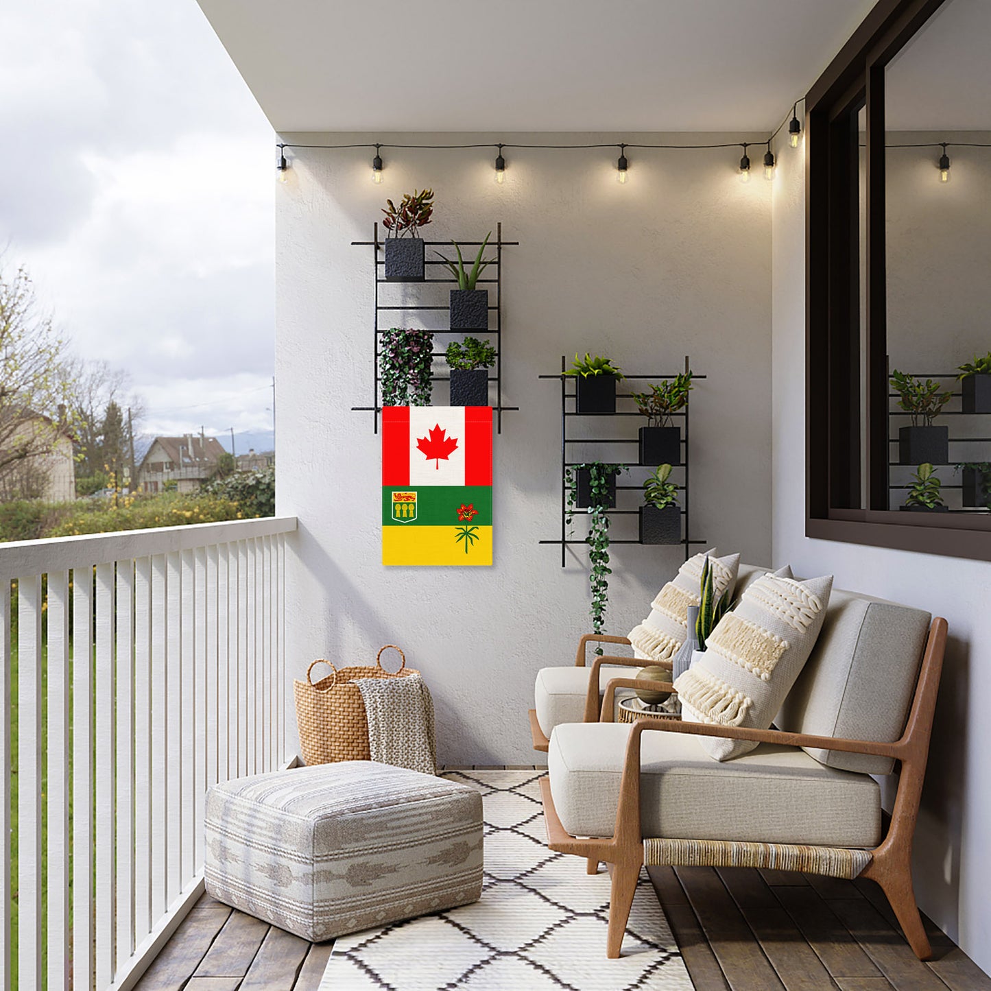 PTEROSAUR Canada and Saskatchewan Garden Flag, 12x18 inch