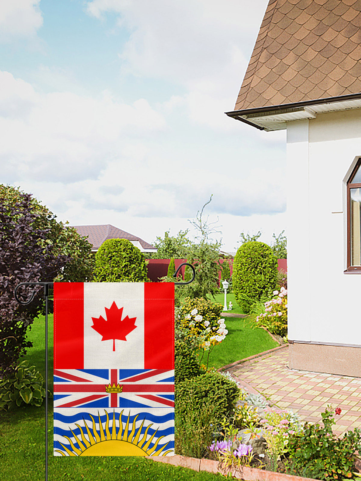 PTEROSAUR Canada and British Columbia Garden Flag, 12x18 inch