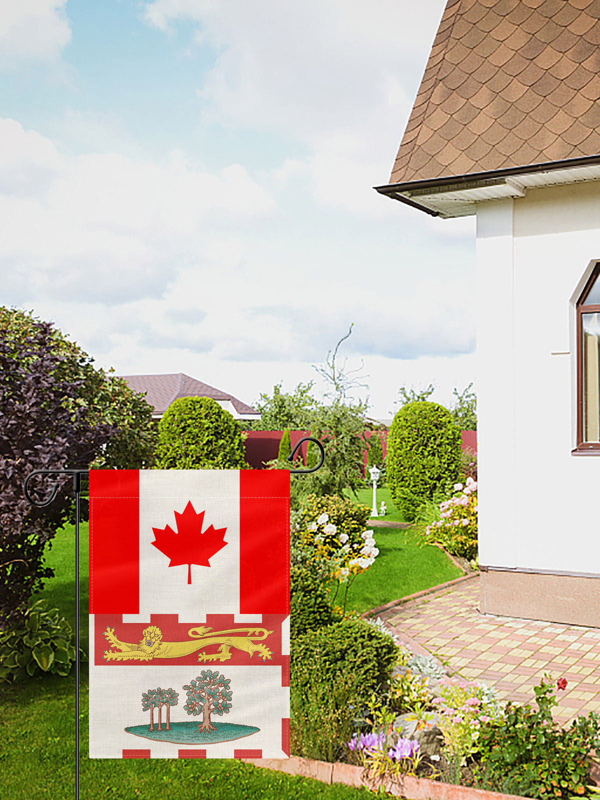 PTEROSAUR Canada and Prince Edward Island Garden Flag, 12x18 inch
