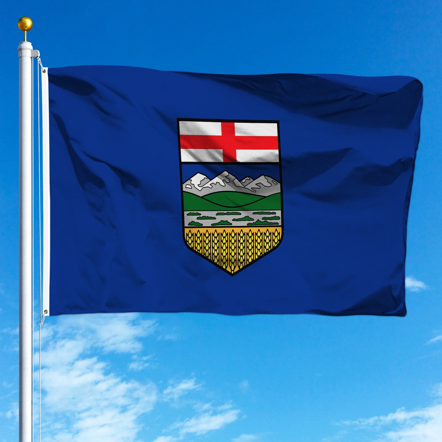 PTEROSAUR Canada Alberta Province Flag, CA Canadian Alberta Flag with Brass Grommets for Indoor Outdoor Decoration Banner