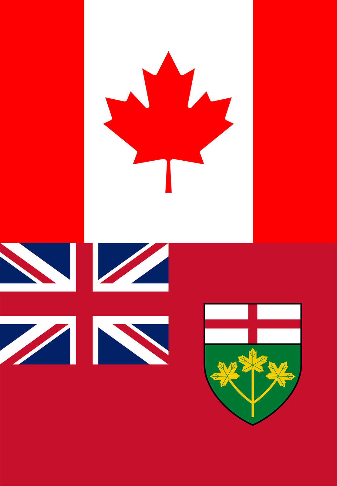 PTEROSAUR Canada and Ontario Garden Flag, 12x18 inch