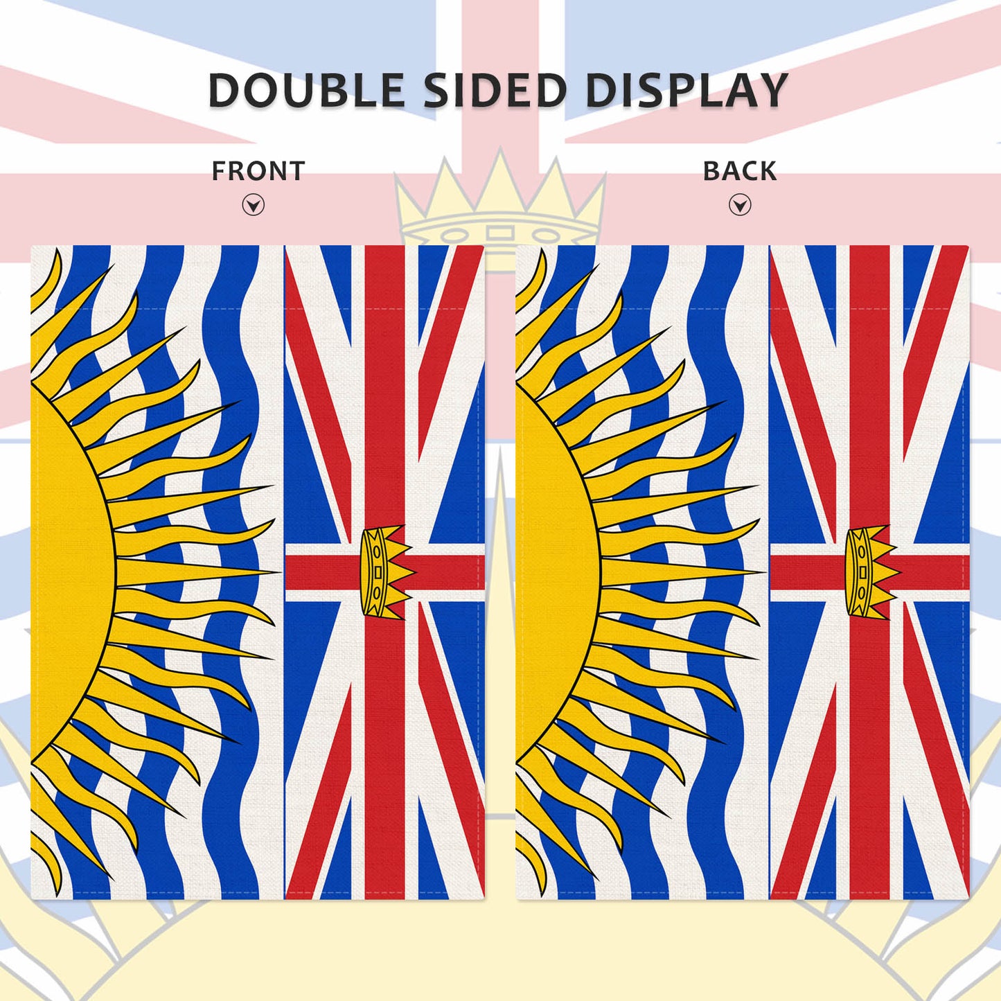 PTEROSAUR Canada British Columbia Province Garden Flag, 12x18 inch