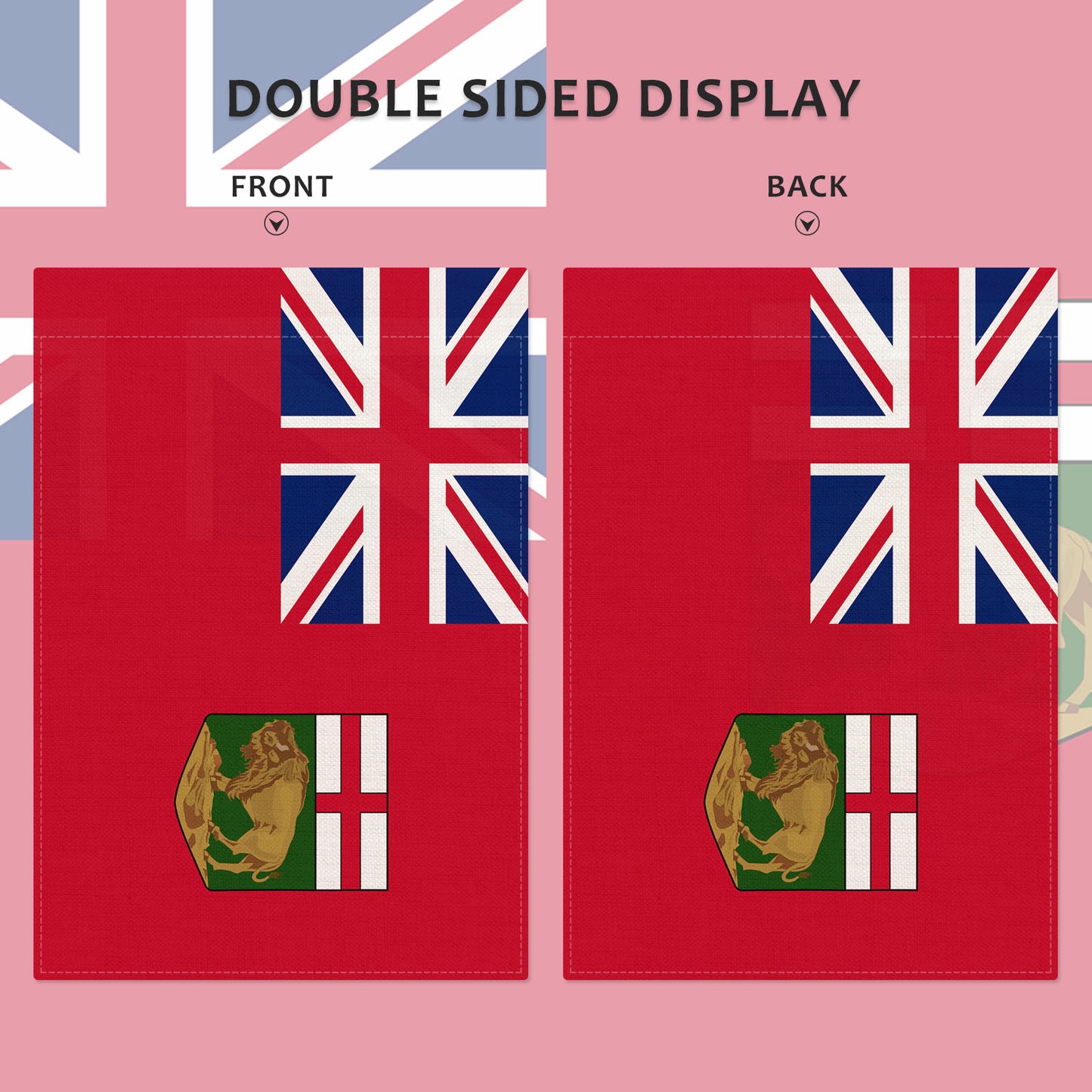 PTEROSAUR Canada Manitoba Province Garden Flag, 12x18 inch