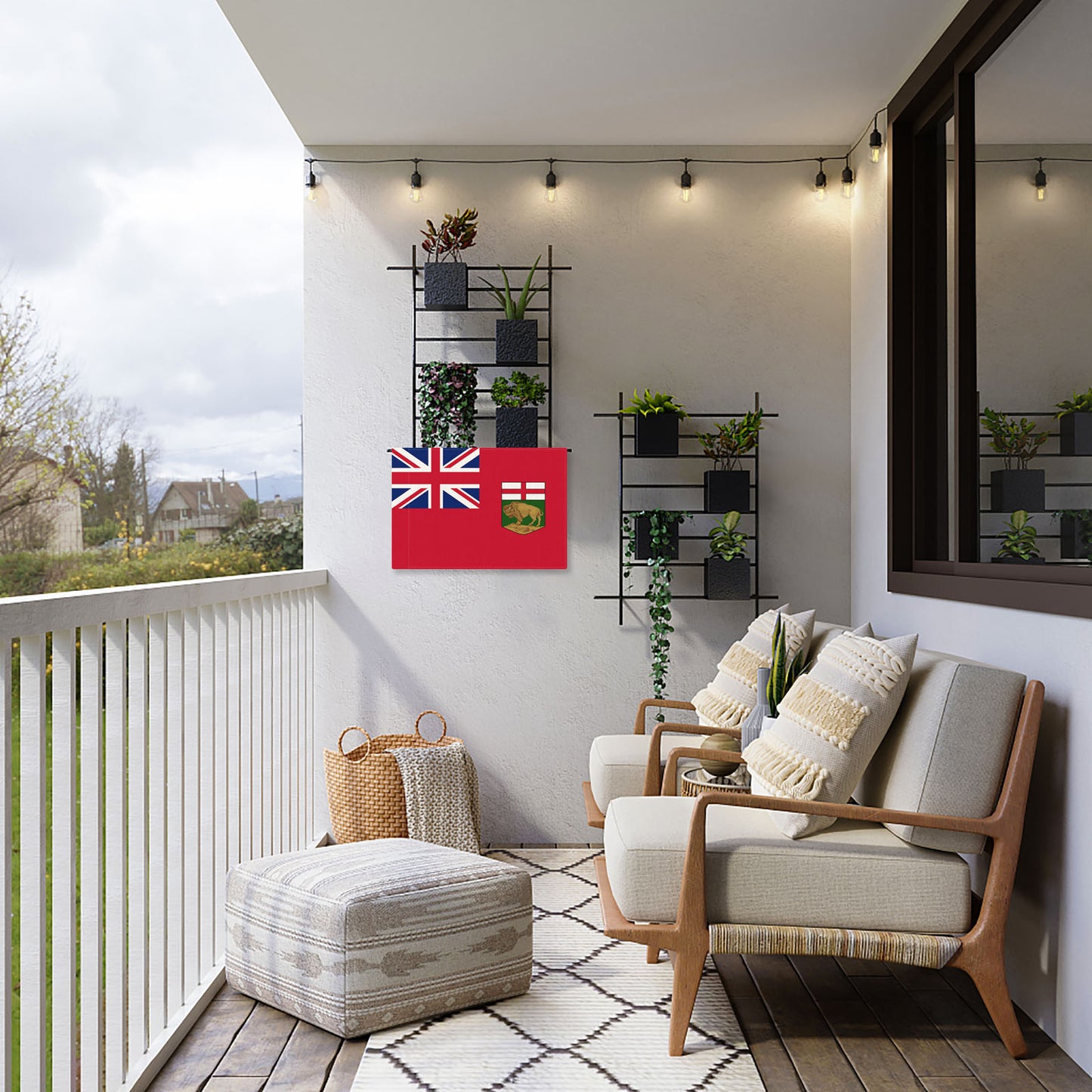PTEROSAUR Canada Manitoba Province Garden Flag, 12x18 inch