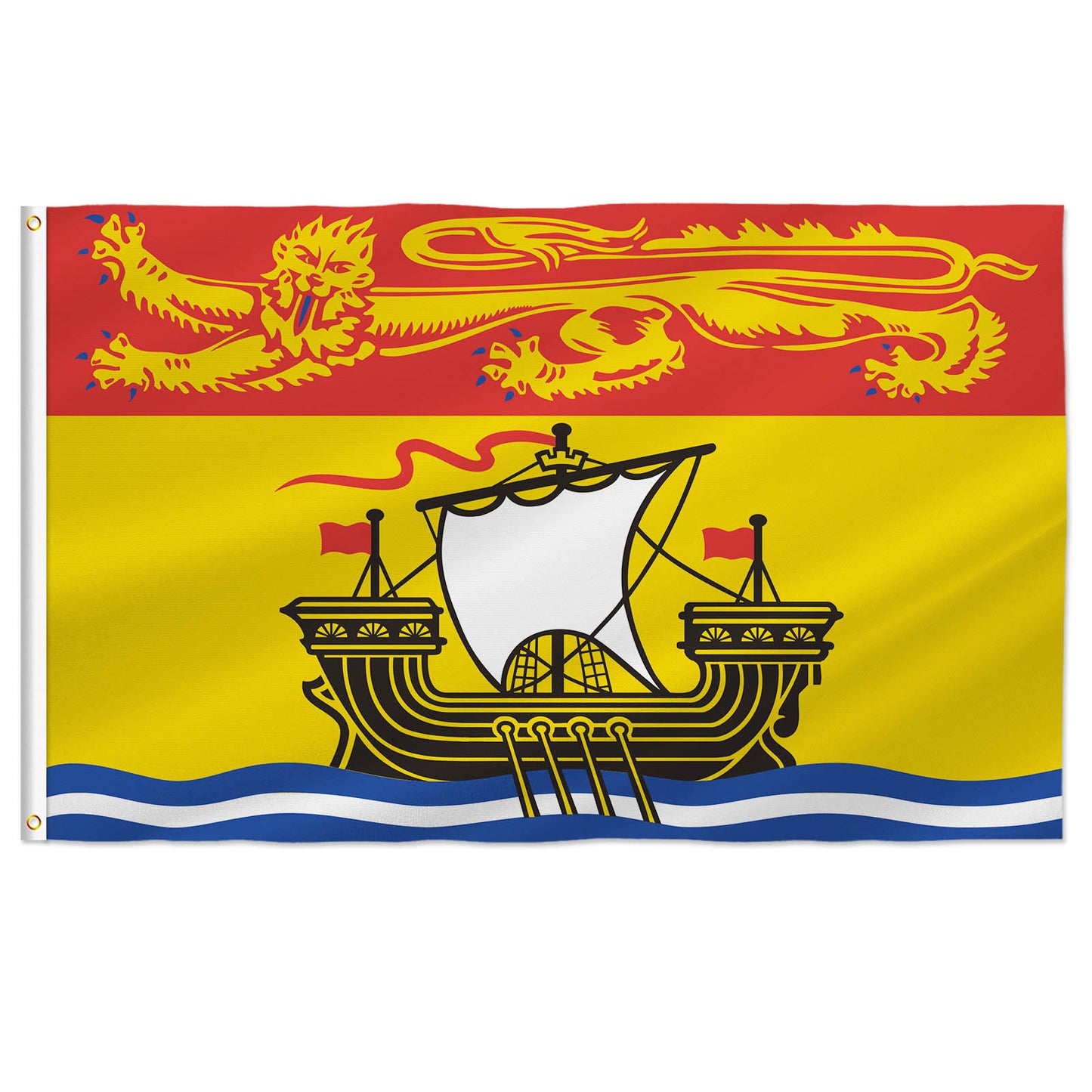 PTEROSAUR Canada New Brunswick Province Flag, CA Canadian New Brunswick Flag with Brass Grommets Indoor Outdoor Decor Banner