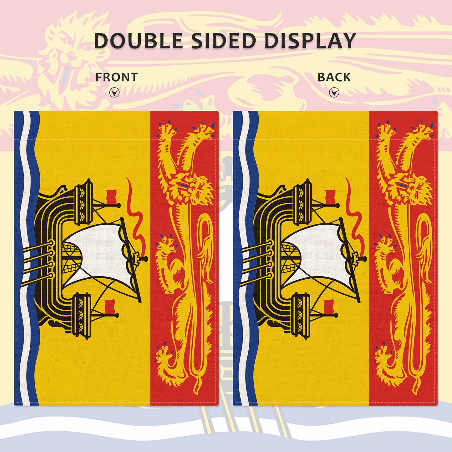 PTEROSAUR Canada New Brunswick Province Garden Flag, 12x18 inch