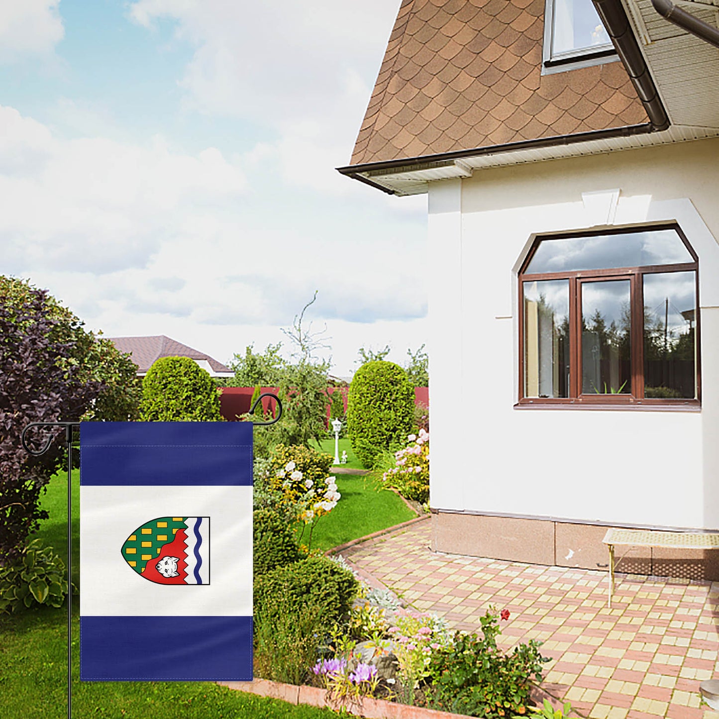 PTEROSAUR Canada Northwest Territories Province Garden Flag, 12x18 inch