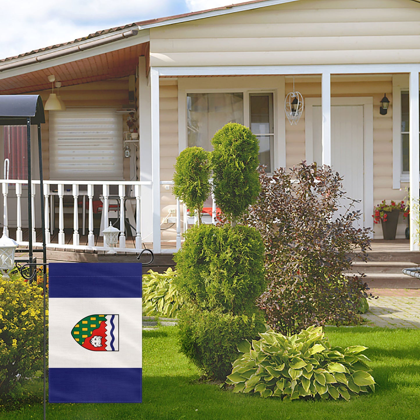 PTEROSAUR Canada Northwest Territories Province Garden Flag, 12x18 inch
