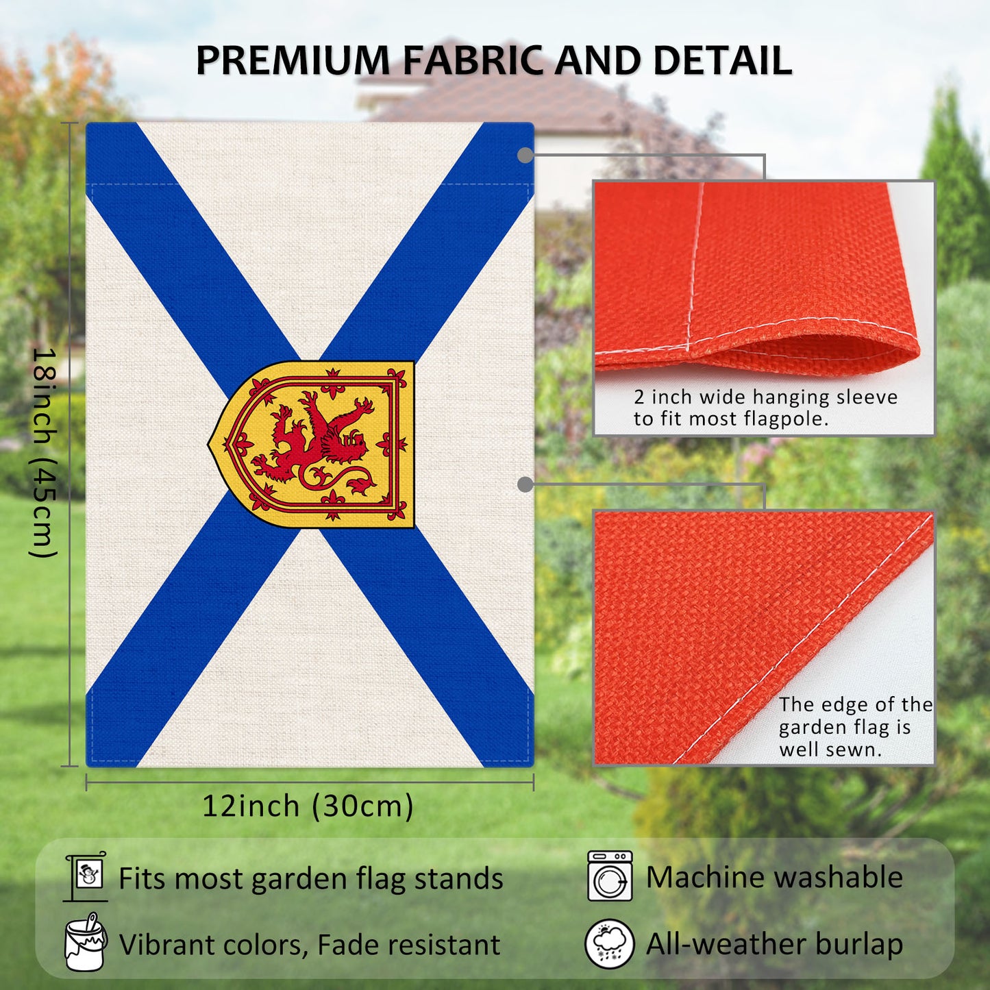 PTEROSAUR Canada Nova Scotia Province Garden Flag, 12x18 inch