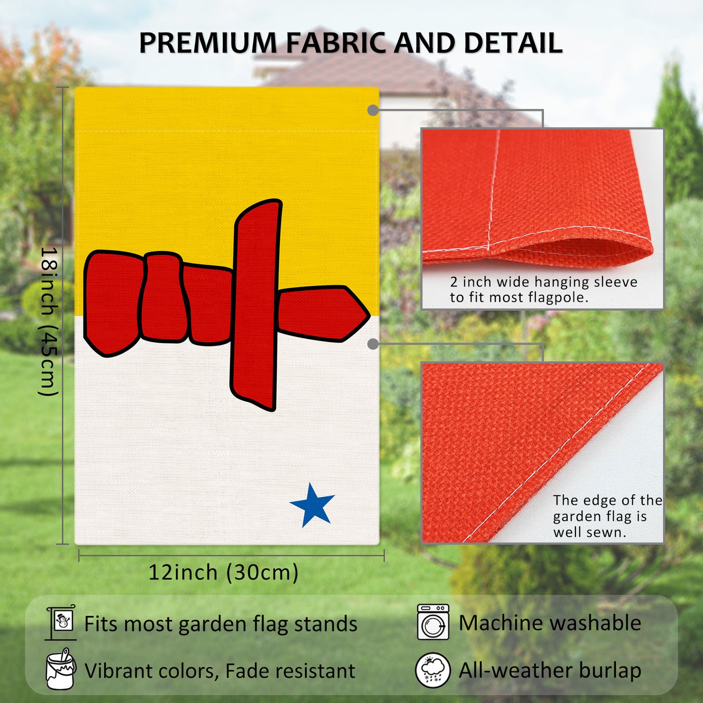 PTEROSAUR Canada Nunavut Territory Garden Flag, 12x18 inch
